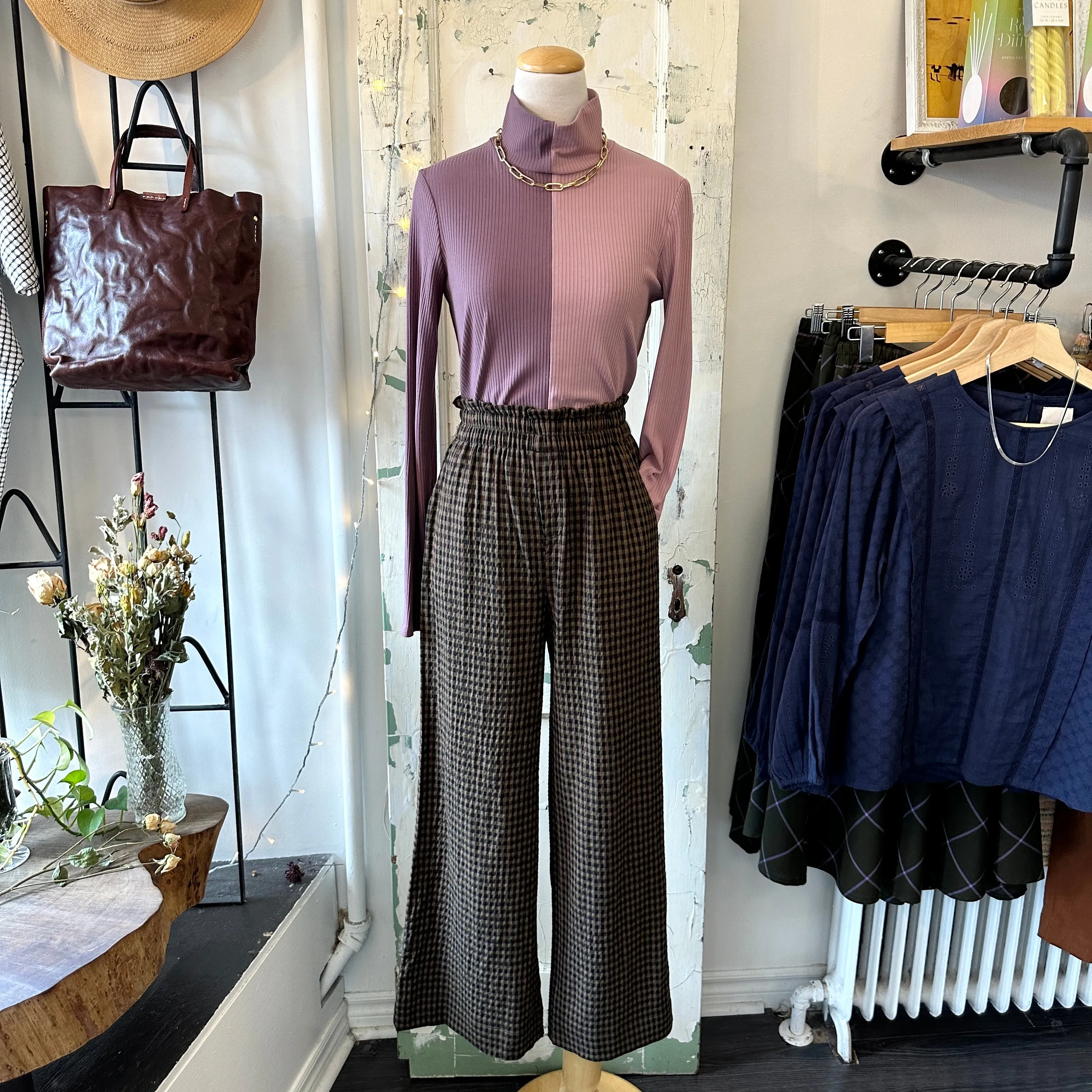 Indi & Cold // Camel Check Pants sold by Coal Miner's Daughter