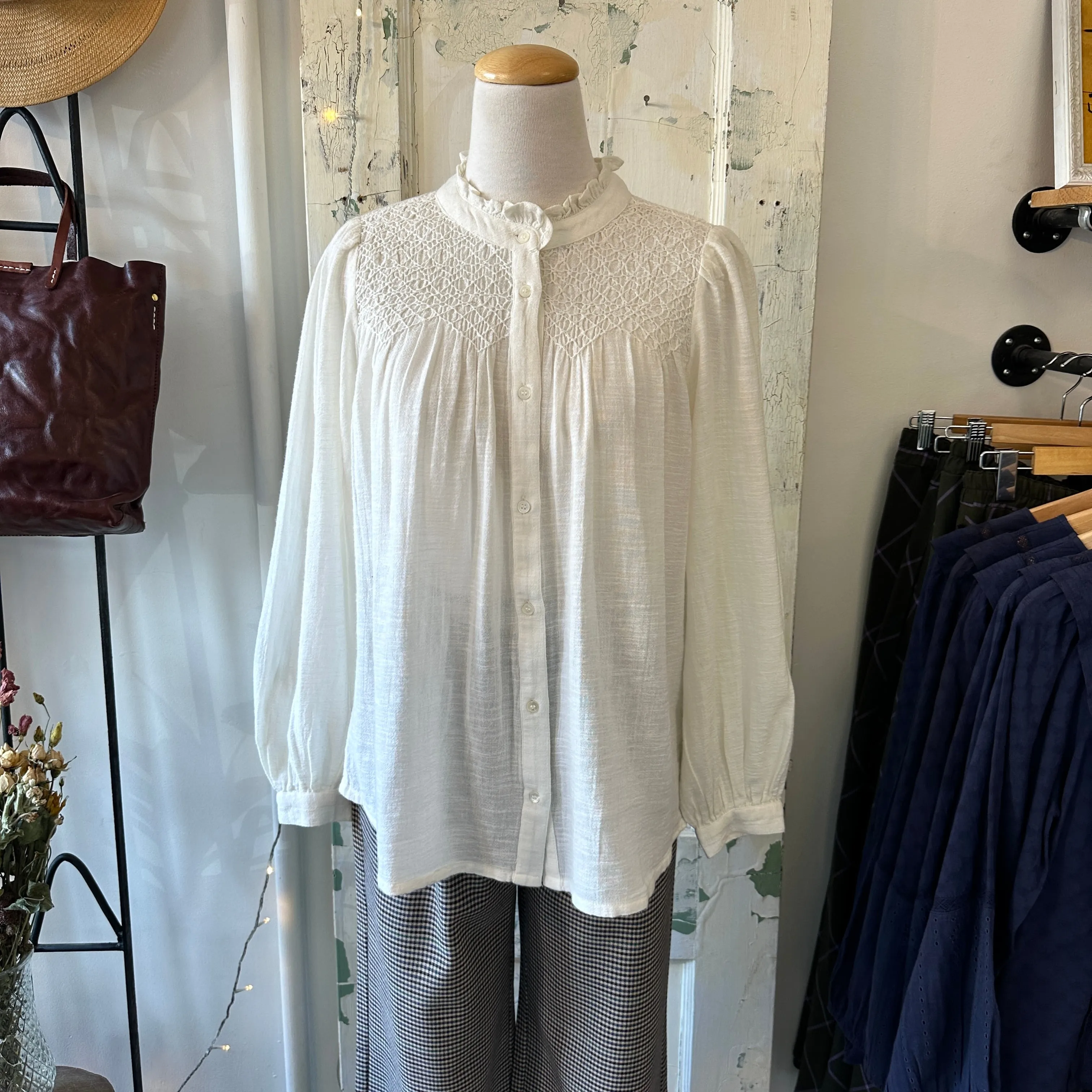 Indi & Cold // Smocked Flutter Blouse sold by Coal Miner's Daughter product image thumbnail 2