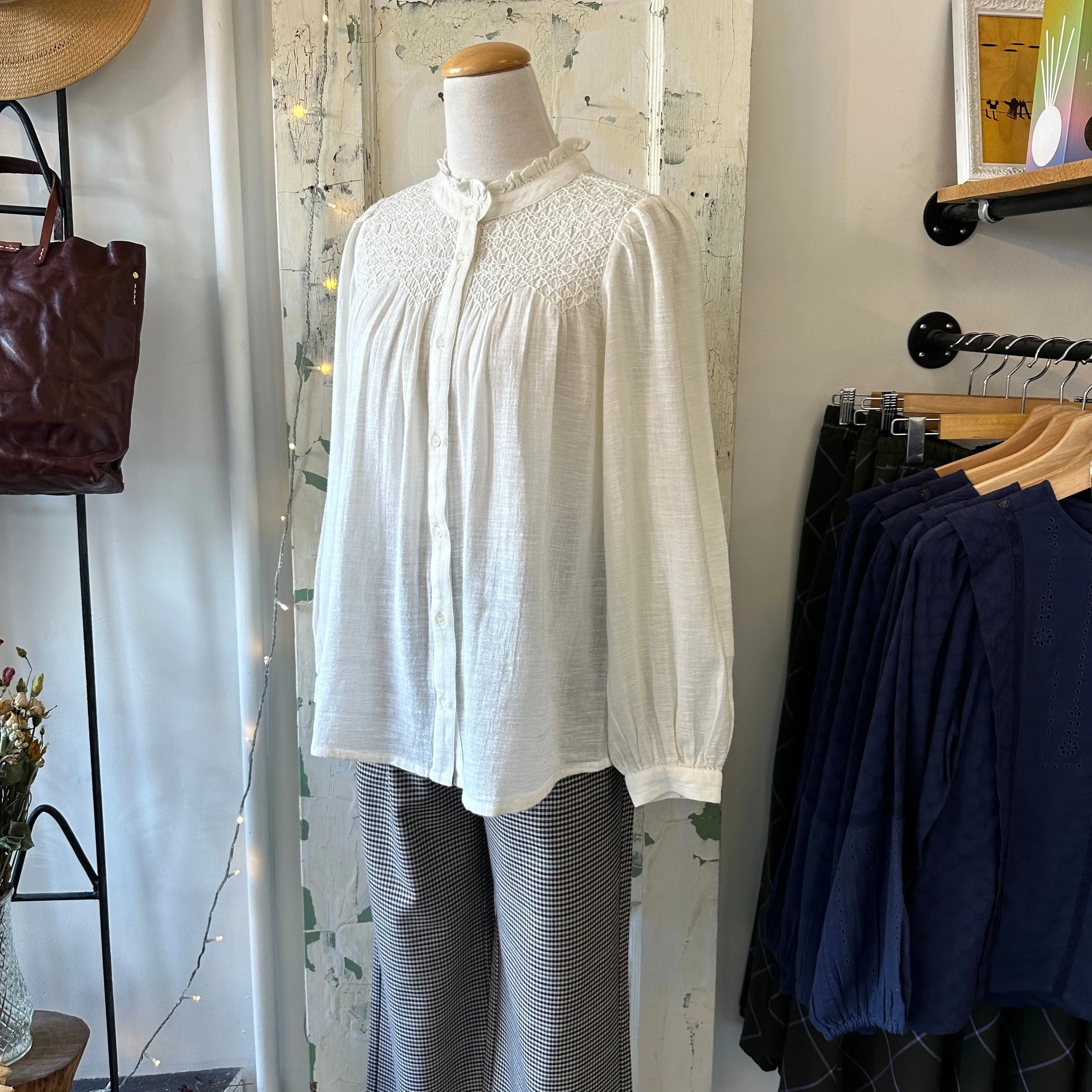 Indi & Cold // Smocked Flutter Blouse sold by Coal Miner's Daughter product image thumbnail 3