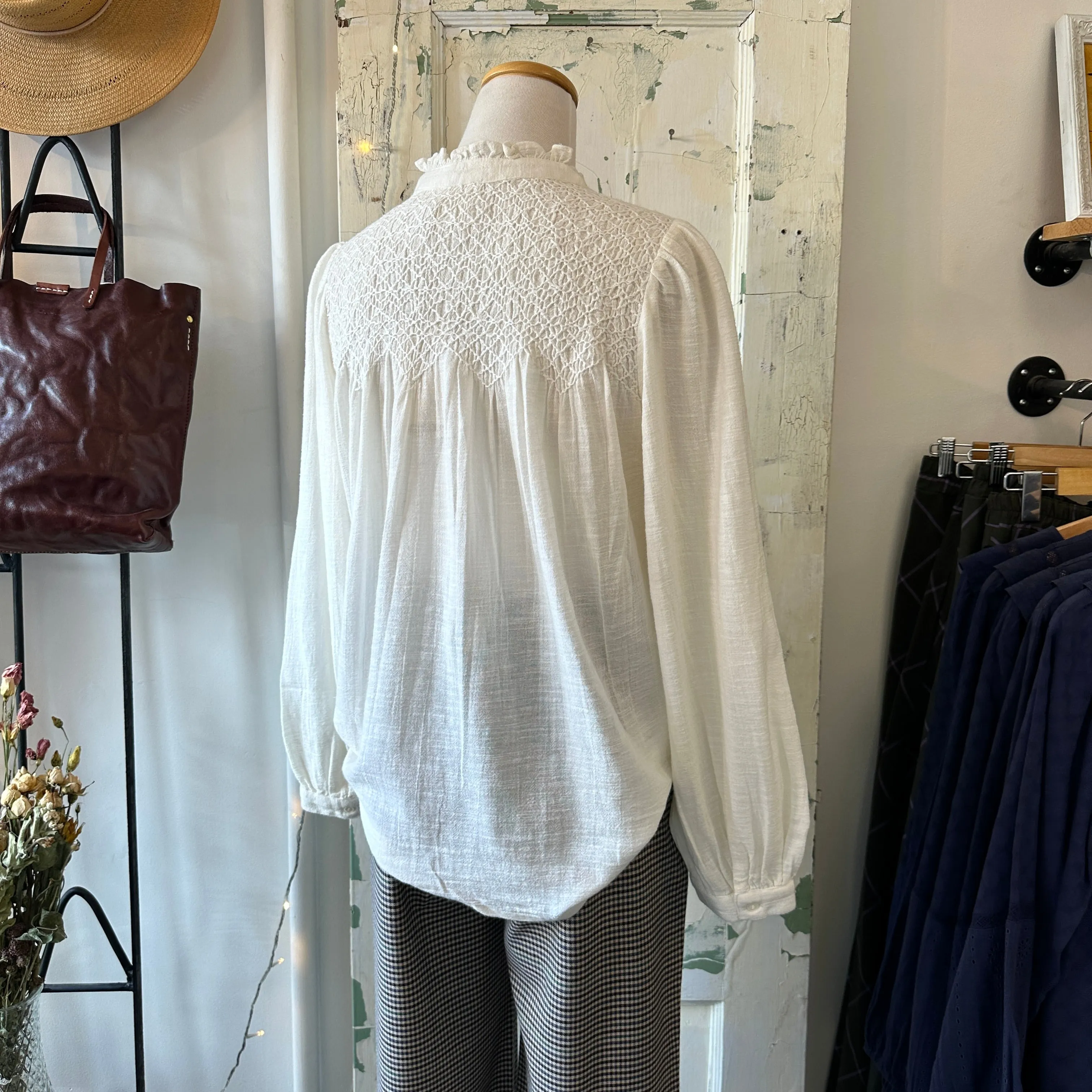 Indi & Cold // Smocked Flutter Blouse sold by Coal Miner's Daughter product image thumbnail 4