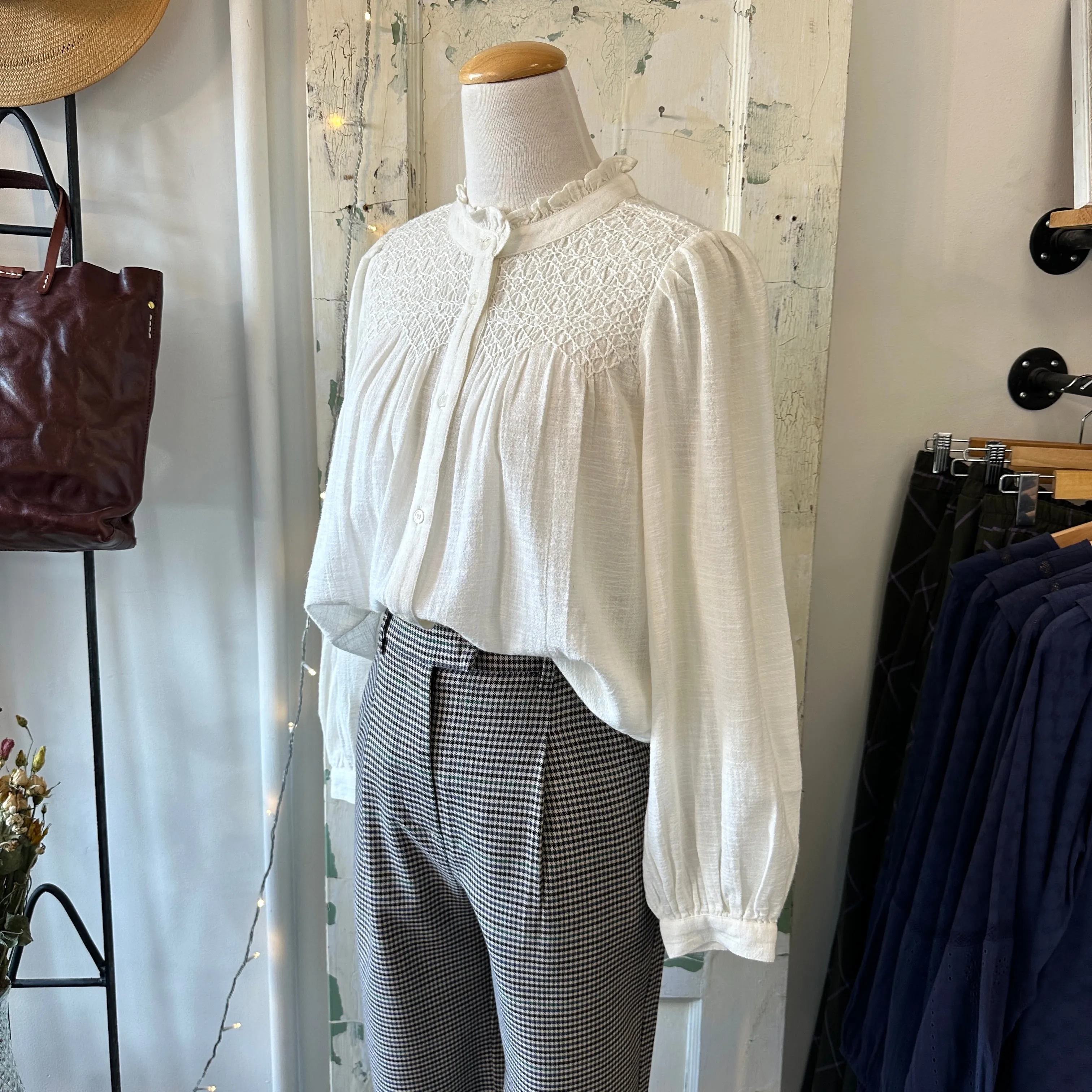 Indi & Cold // Smocked Flutter Blouse sold by Coal Miner's Daughter