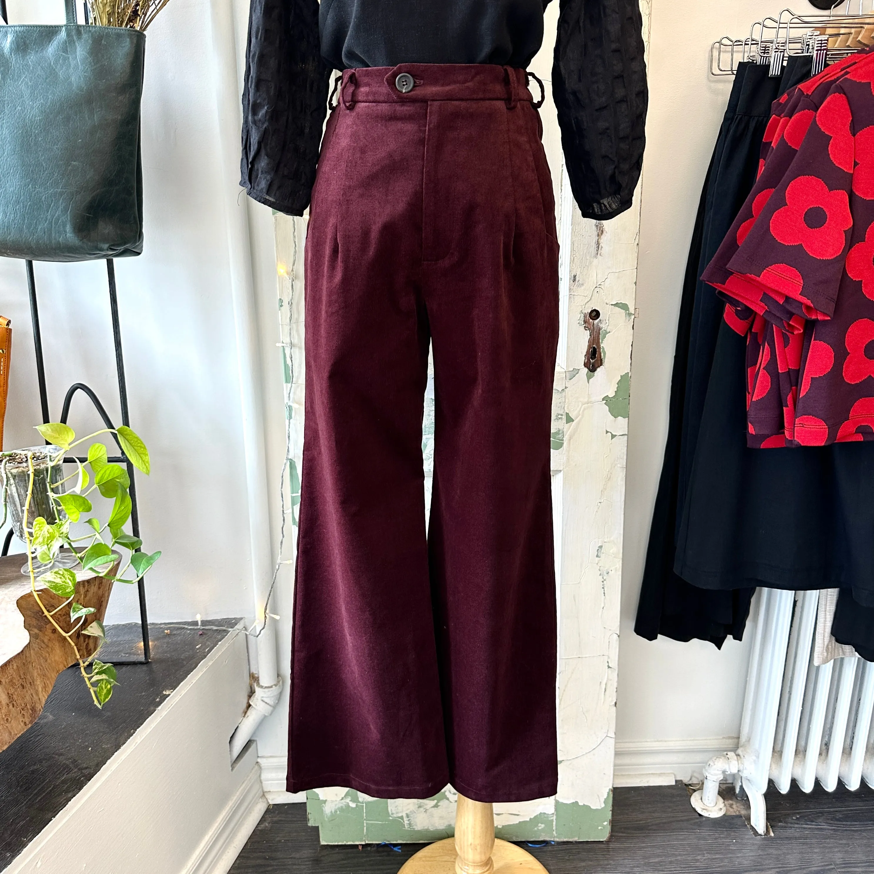 Jennifer Glasgow // Diana Pants Burgundy Corduroy sold by Coal Miner's Daughter product image thumbnail 3