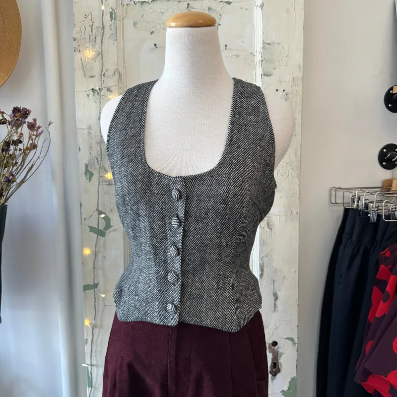 Bodybag by Jude // Eastman Waistcoat Herringbone sold by Coal Miner's Daughter