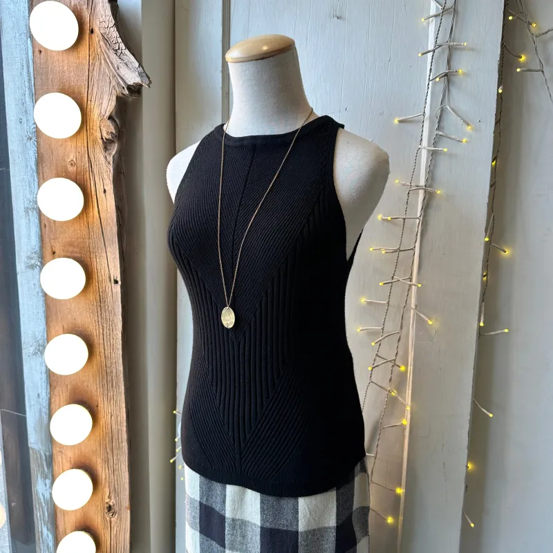 Melissa Nepton // Aidan Knit Sleeveless Top Black sold by Coal Miner's Daughter