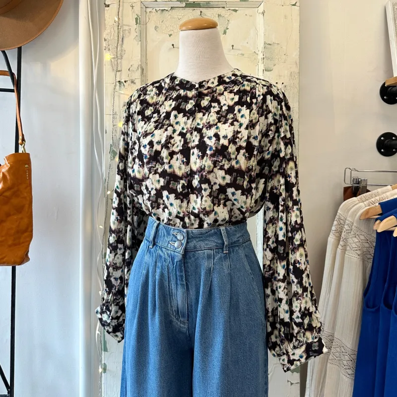Indi & Cold // Black Floral Print Blouse sold by Coal Miner's Daughter