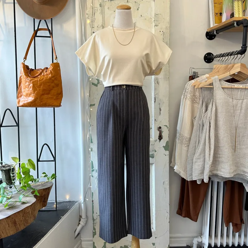 Indi & Cold // Jared Grey Striped Pants sold by Coal Miner's Daughter