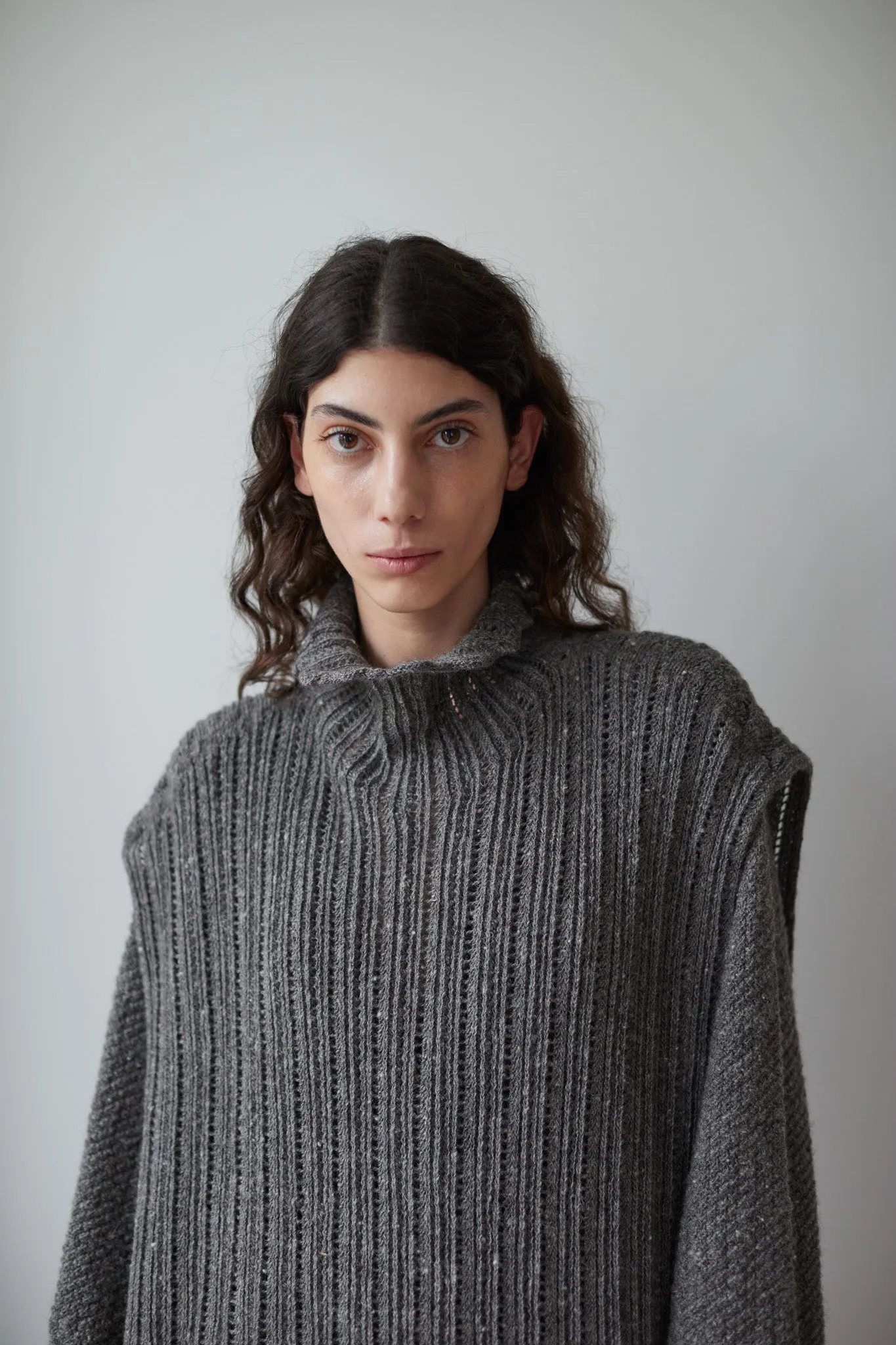 Lace Open Vest : Charcoal sold by Wol Hide product image thumbnail 2