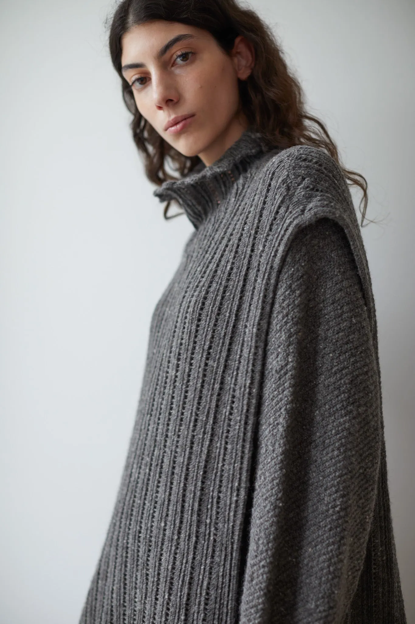 Lace Open Vest : Charcoal sold by Wol Hide product image thumbnail 3