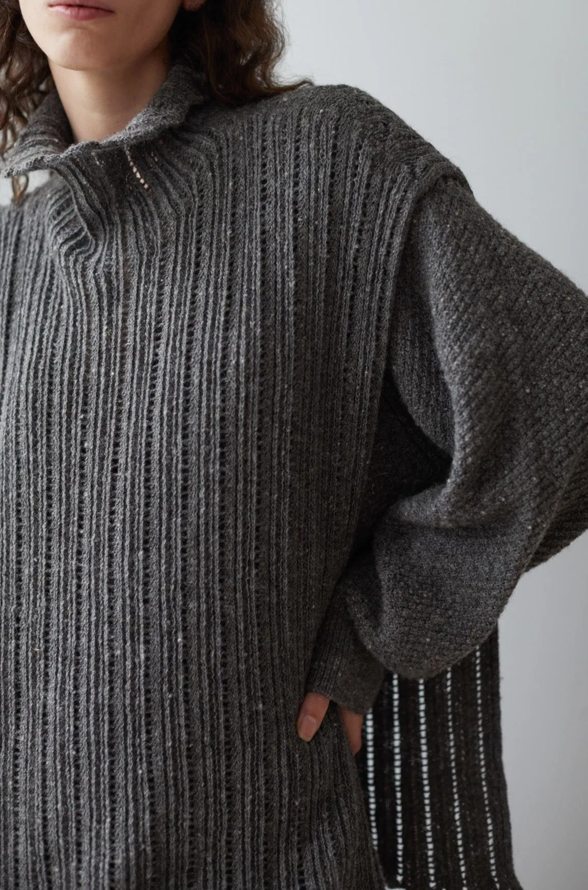 Lace Open Vest : Charcoal sold by Wol Hide product image thumbnail 4