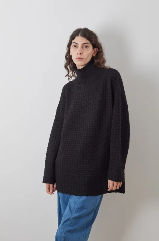 Lattice Turtleneck : Onyx sold by Wol Hide