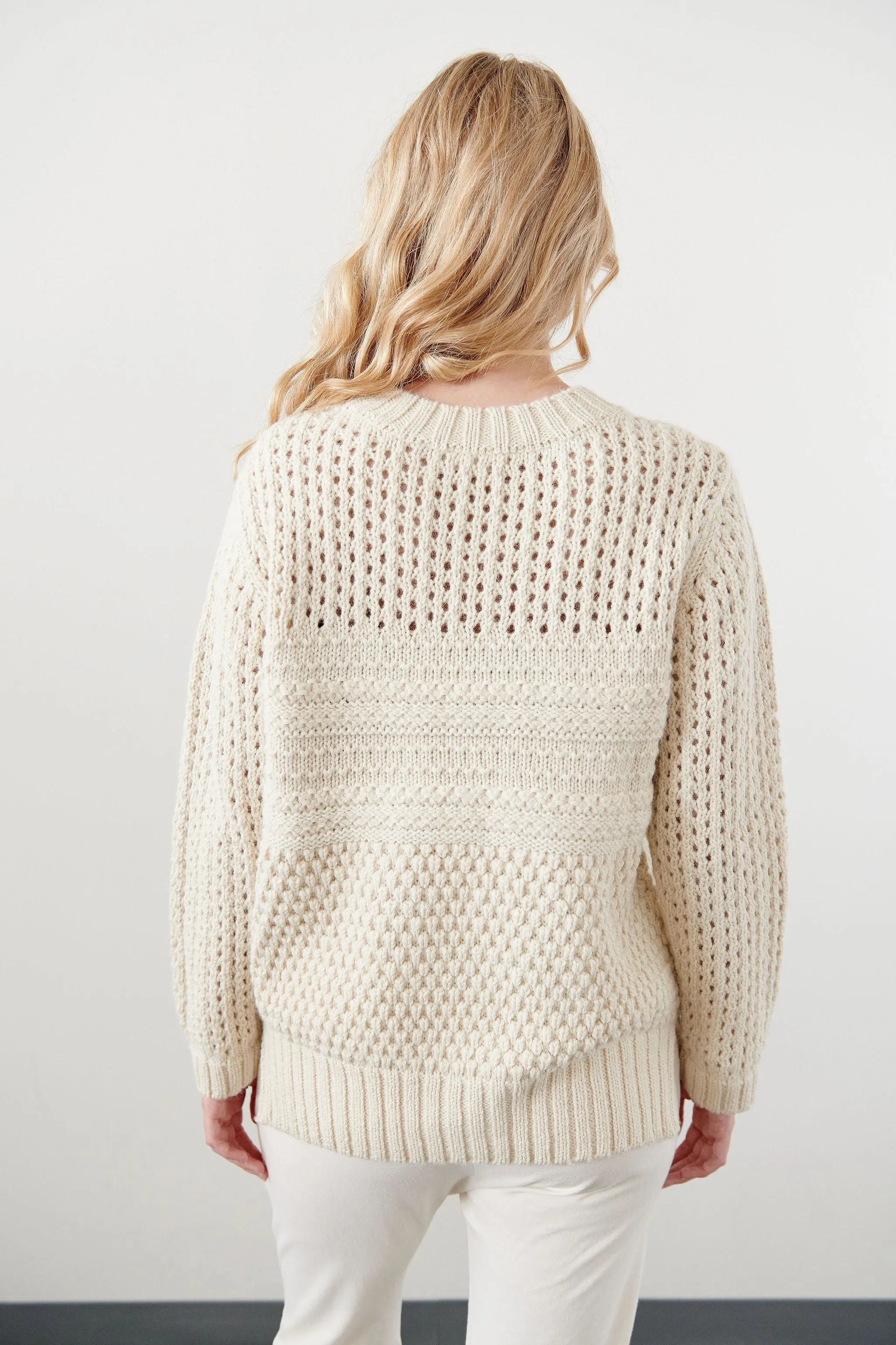 Mixed Stitch Pullover : Ecru sold by Wol Hide product image thumbnail 5