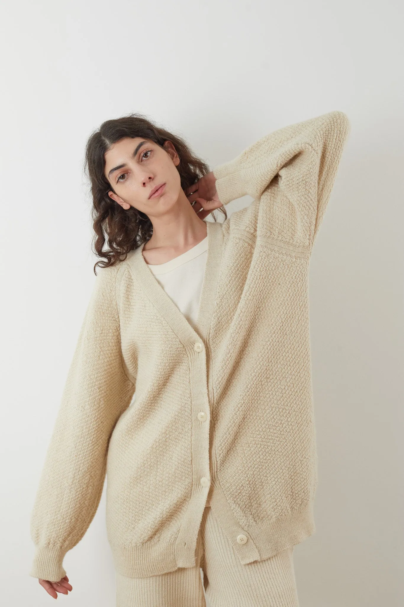 Moss Cardigan : Ecru sold by Wol Hide product image thumbnail 3