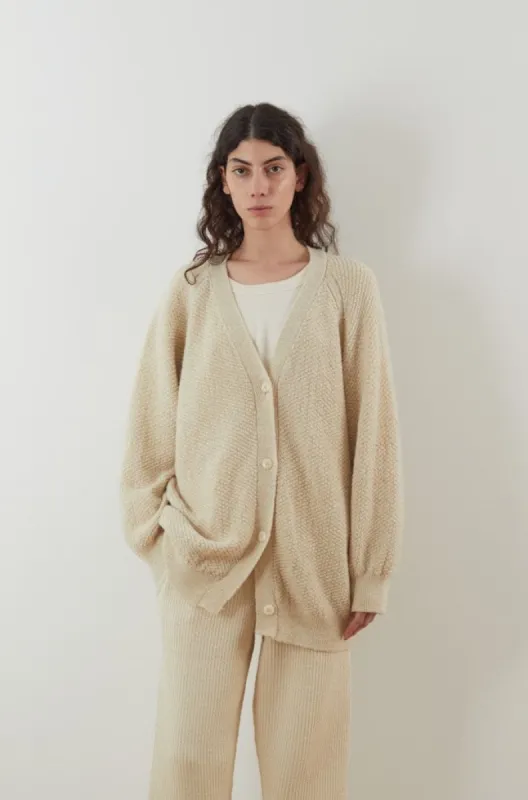 Moss Cardigan : Ecru sold by Wol Hide