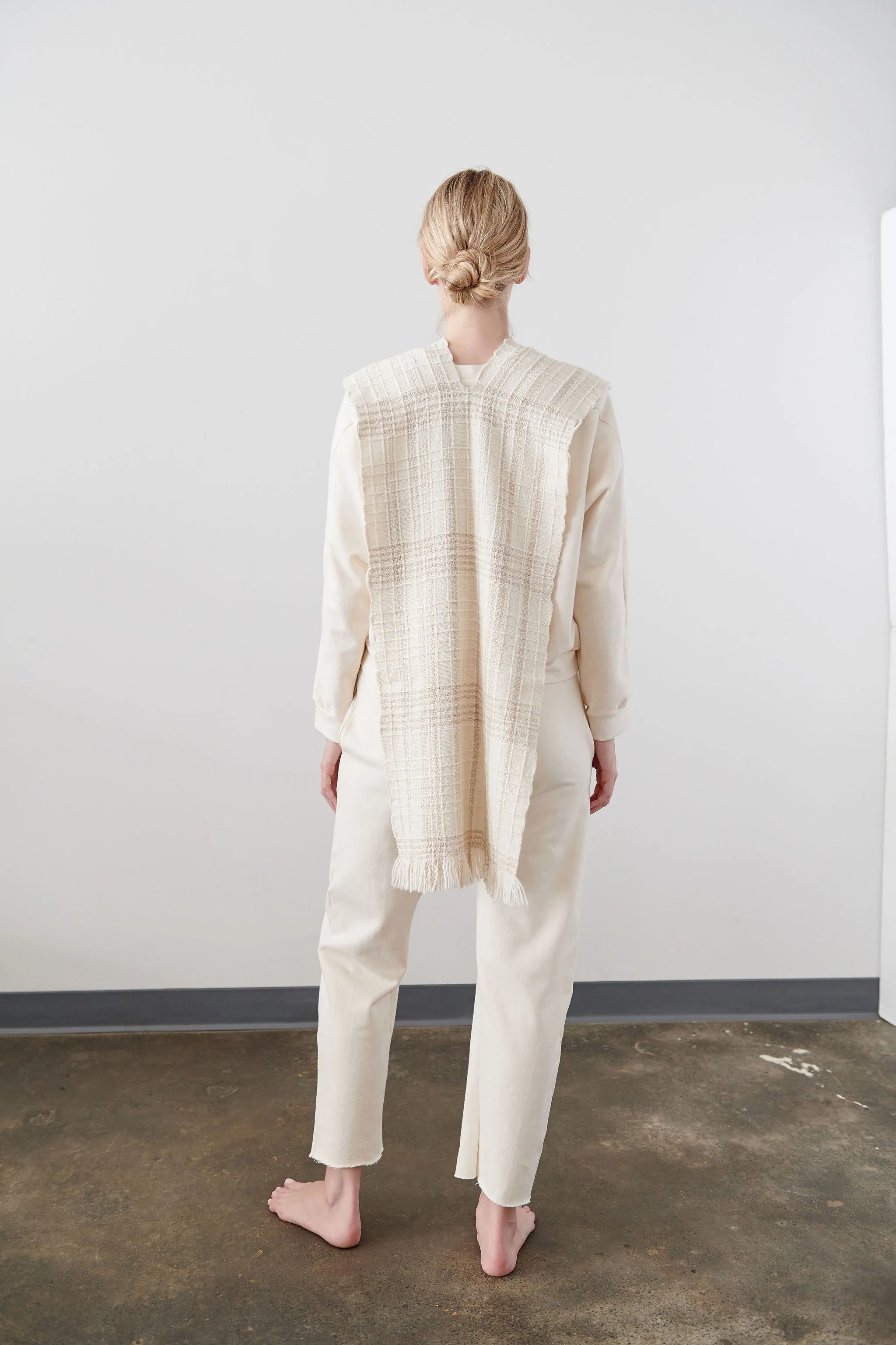 Narrow Woven Poncho : Chalk (Archive Sale) sold by Wol Hide product image thumbnail 4