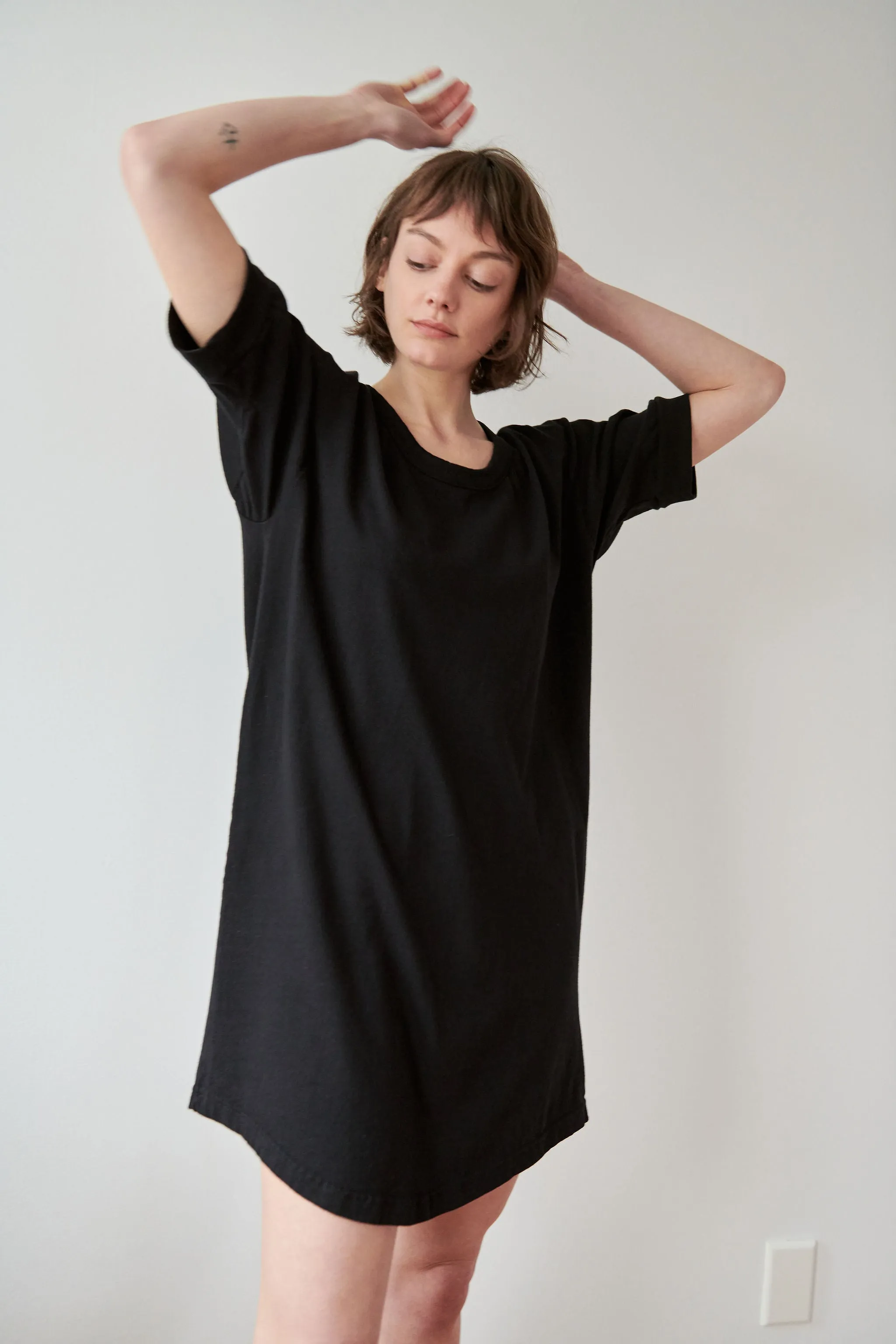 Scoop Tee Dress : Black sold by Wol Hide