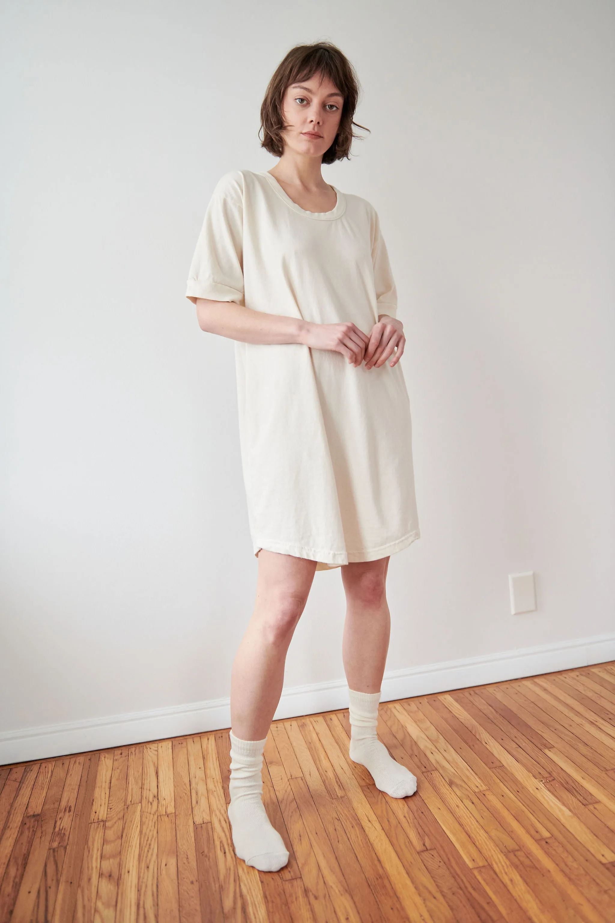 Scoop Tee Dress : Natural (Archive Sale) sold by Wol Hide
