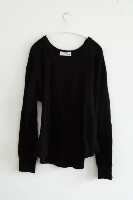 Scoop Neck Thermal : Black (Archive Sale) sold by Wol Hide