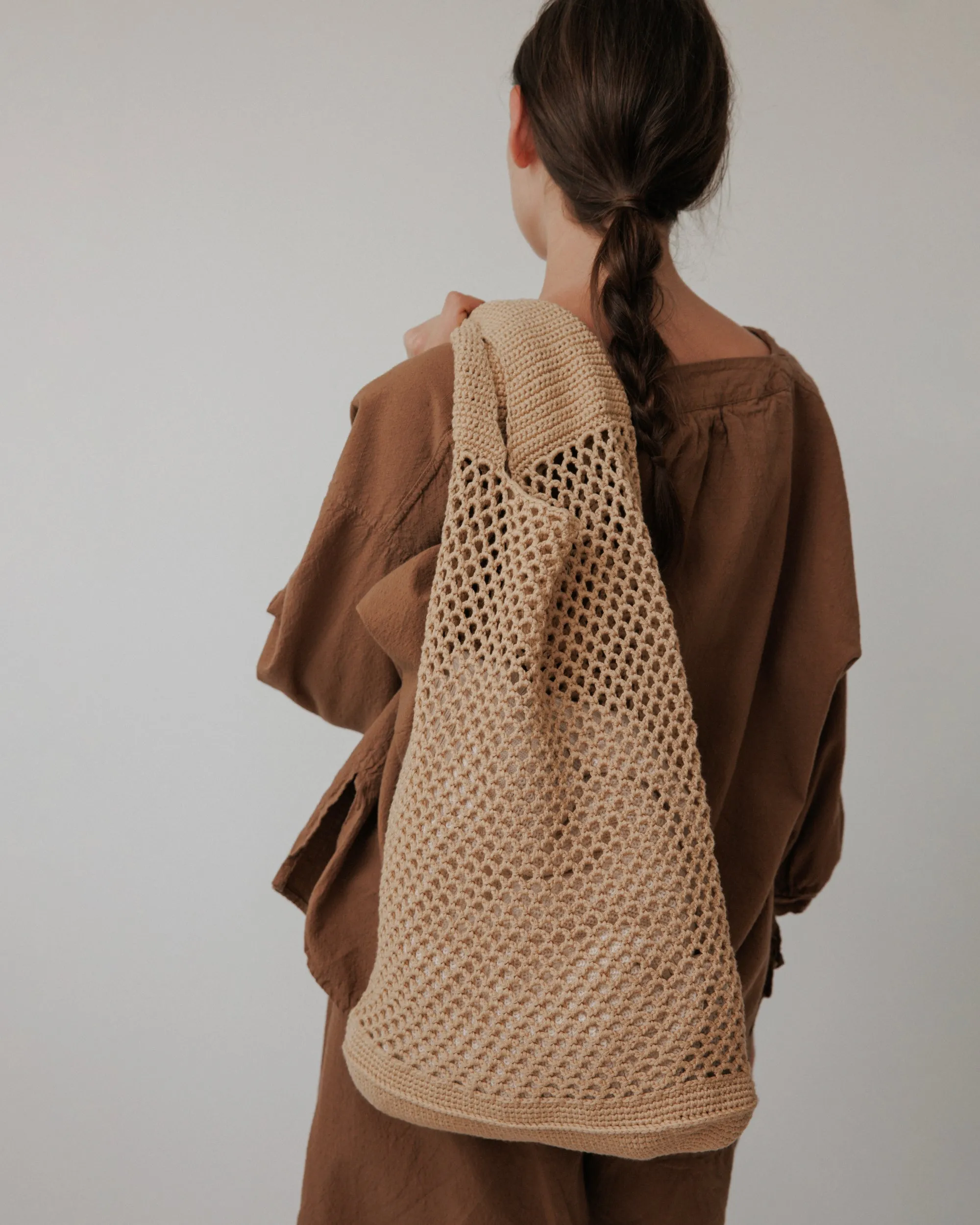 Crochet Tote : Sand sold by Wol Hide product image thumbnail 5