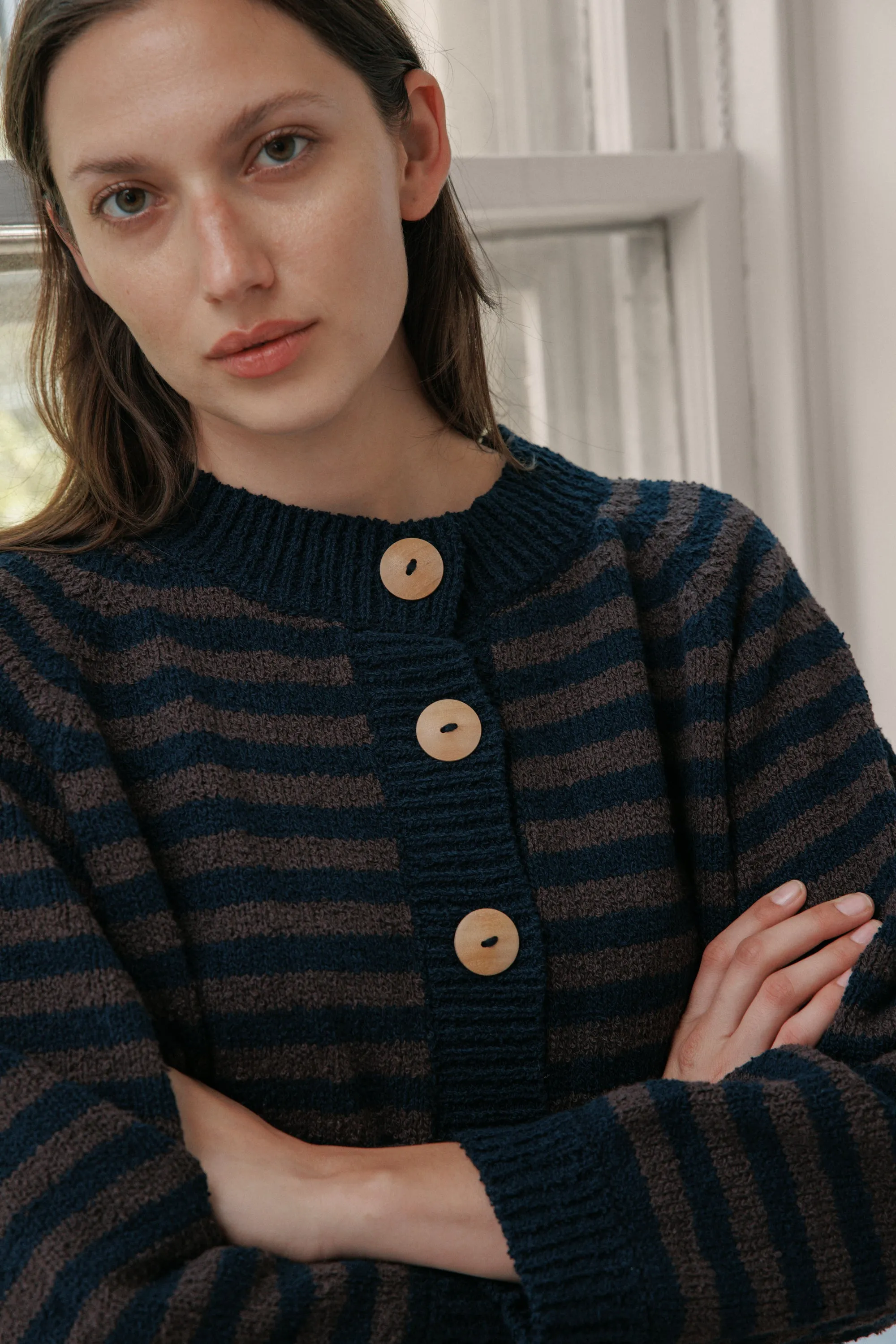 Striped Bomber : Navy & Plum sold by Wol Hide product image thumbnail 4