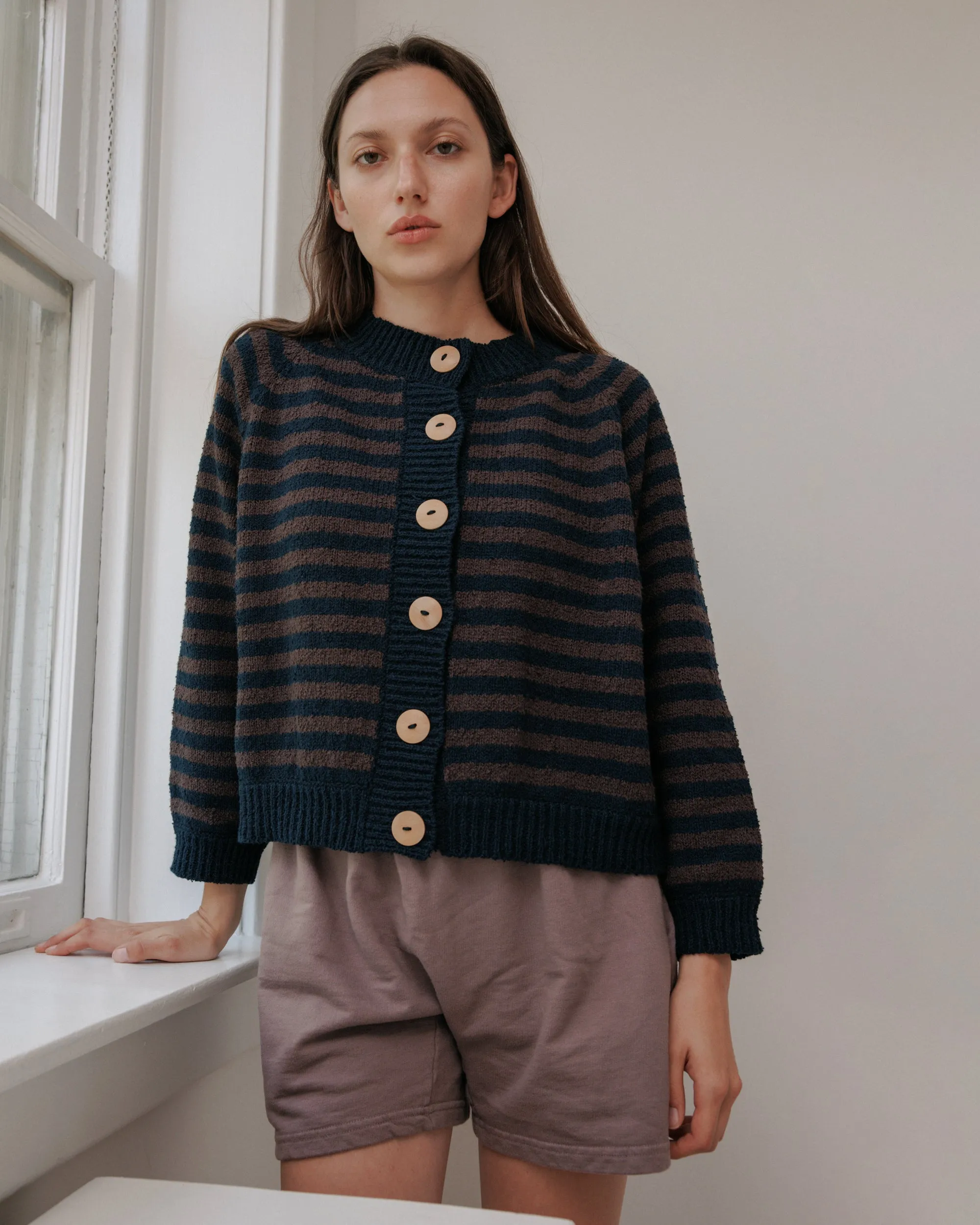 Striped Bomber : Navy & Plum sold by Wol Hide product image thumbnail 5