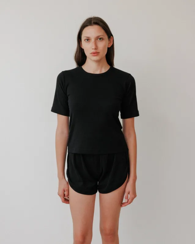 Rib Tee : Black sold by Wol Hide