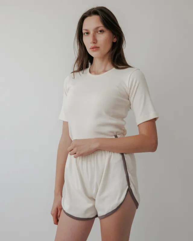 Rib Tee : Natural sold by Wol Hide