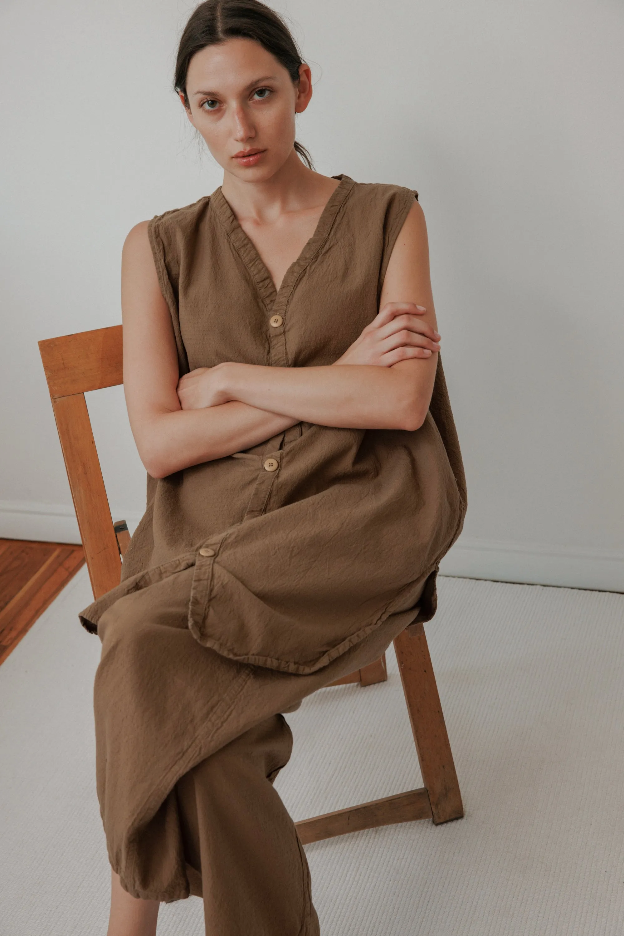 Buttondown Tunic : Sepia sold by Wol Hide product image thumbnail 5