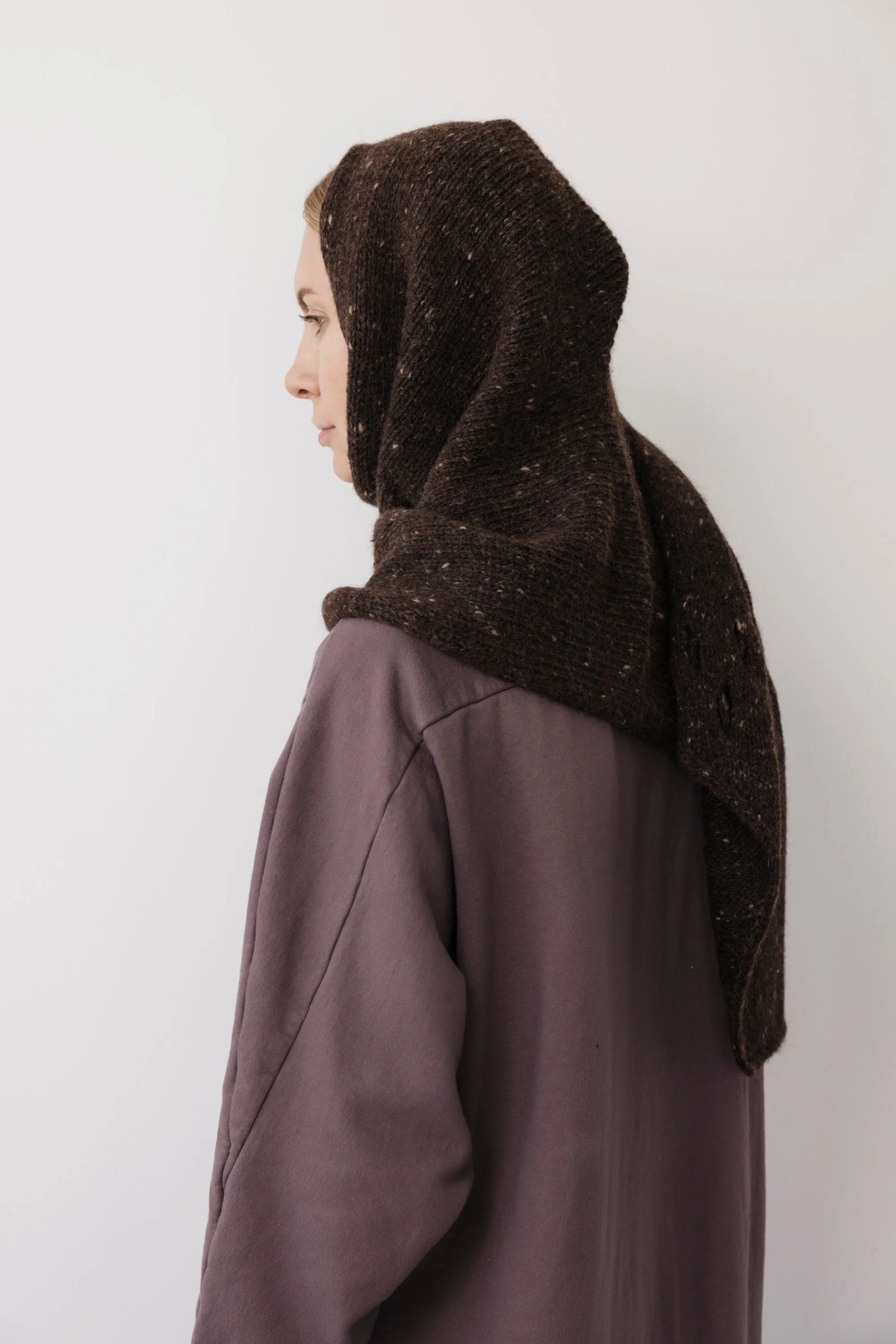 Hooded Scarf : Cocoa Tweed sold by Wol Hide product image thumbnail 2