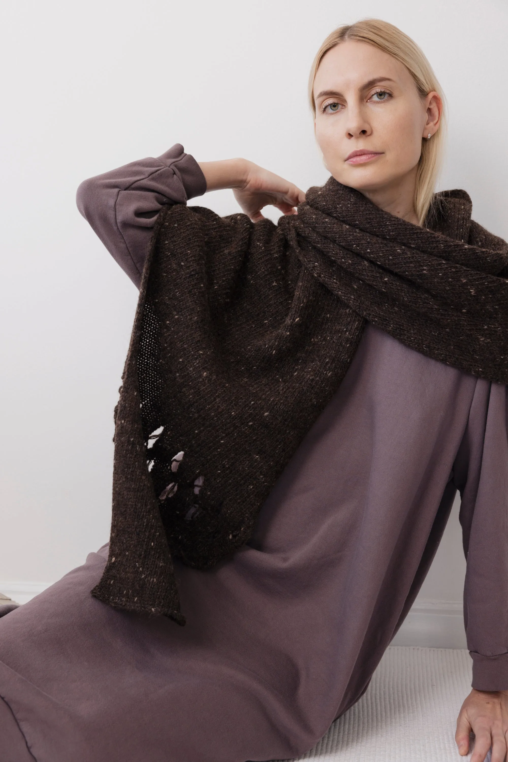 Hooded Scarf : Cocoa Tweed sold by Wol Hide product image thumbnail 3