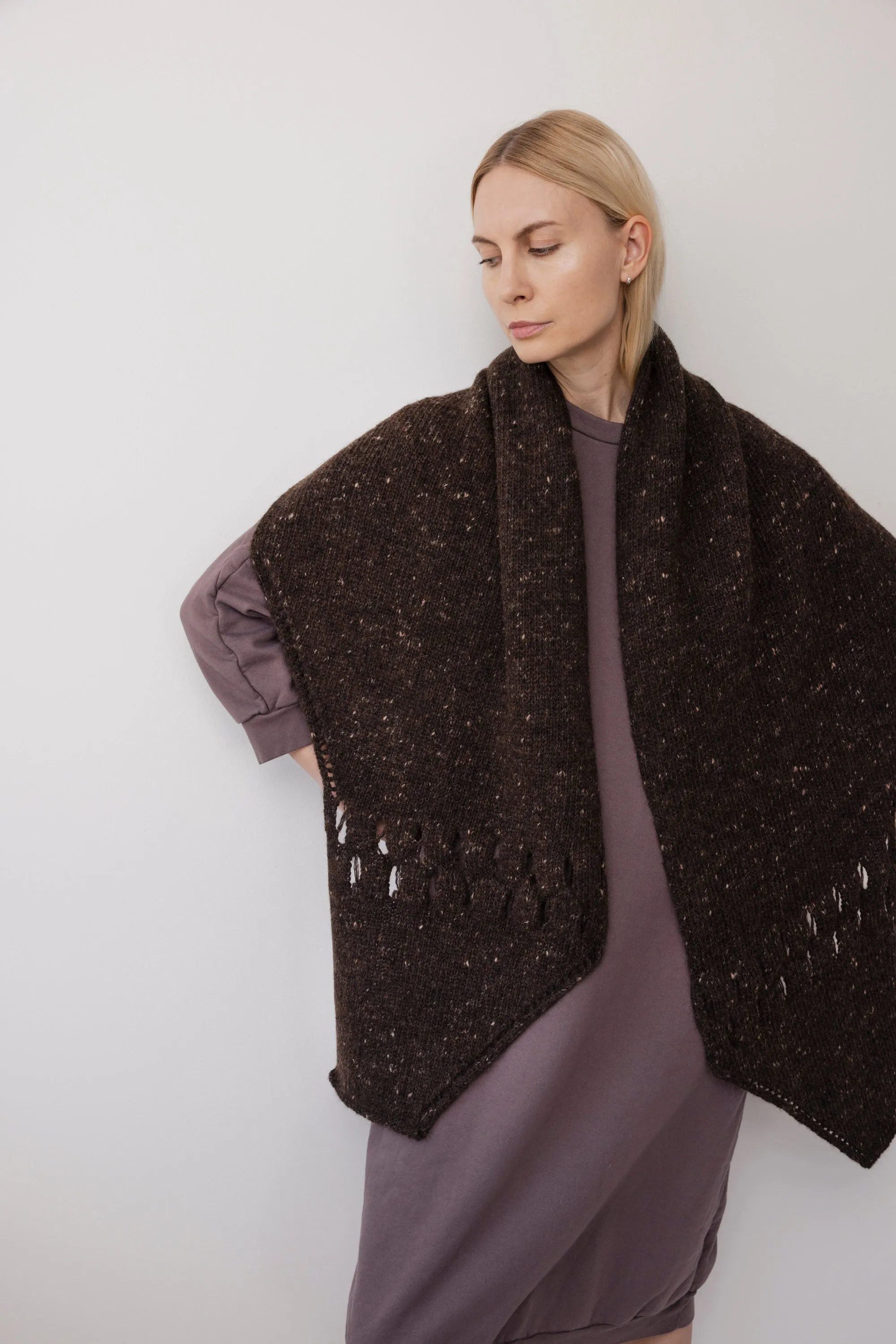 Hooded Scarf : Cocoa Tweed sold by Wol Hide product image thumbnail 5