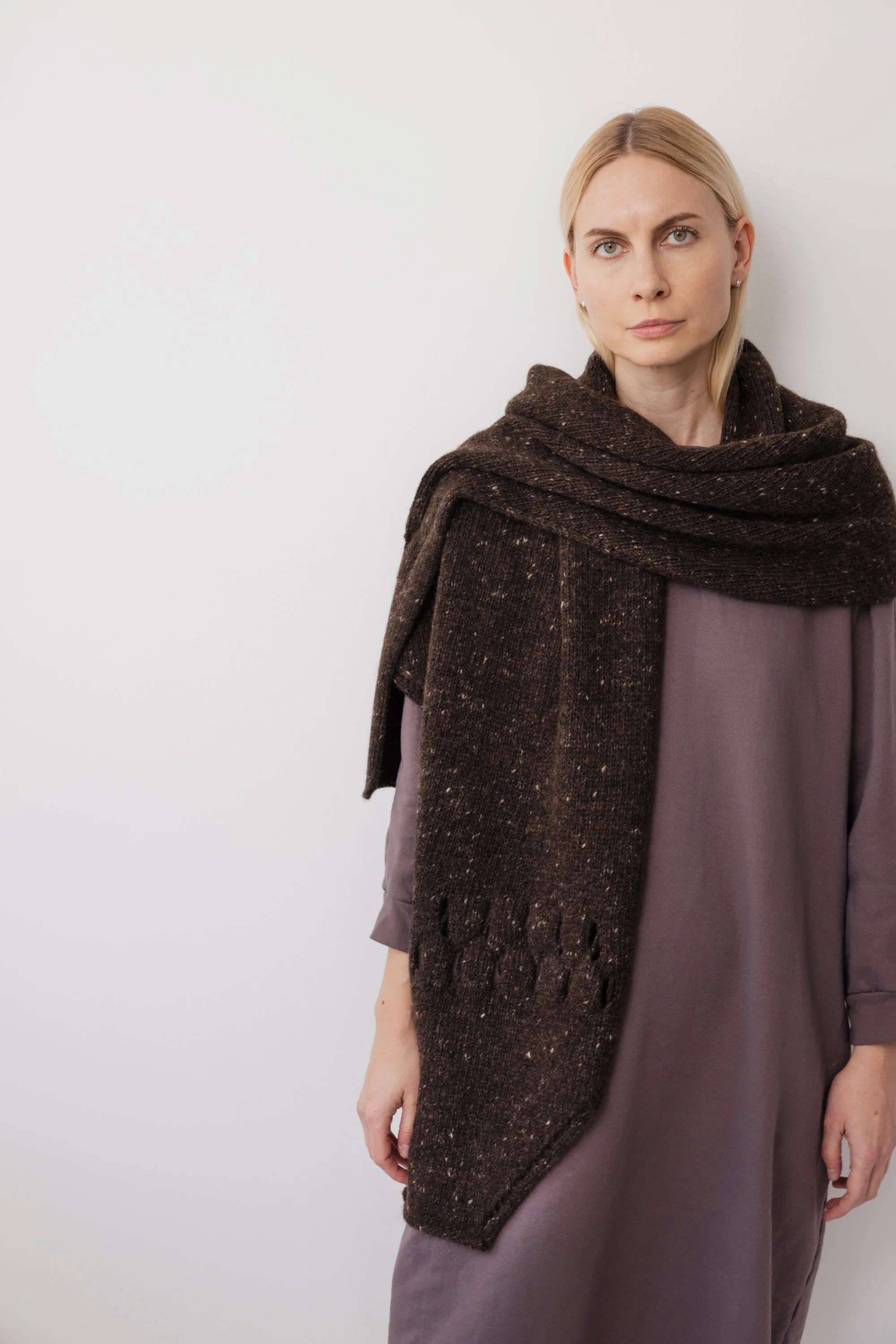 Hooded Scarf : Cocoa Tweed sold by Wol Hide product image thumbnail 4