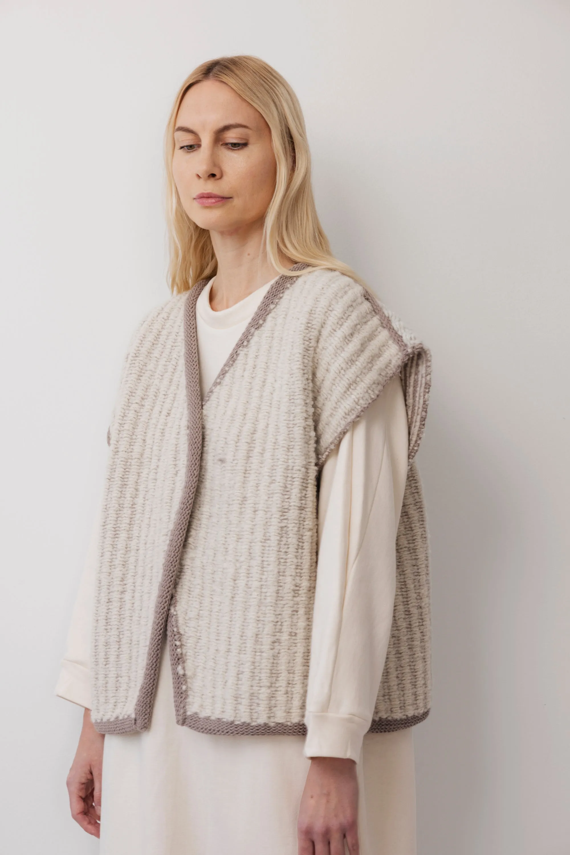 Knit / Weave Vest : Chalk sold by Wol Hide