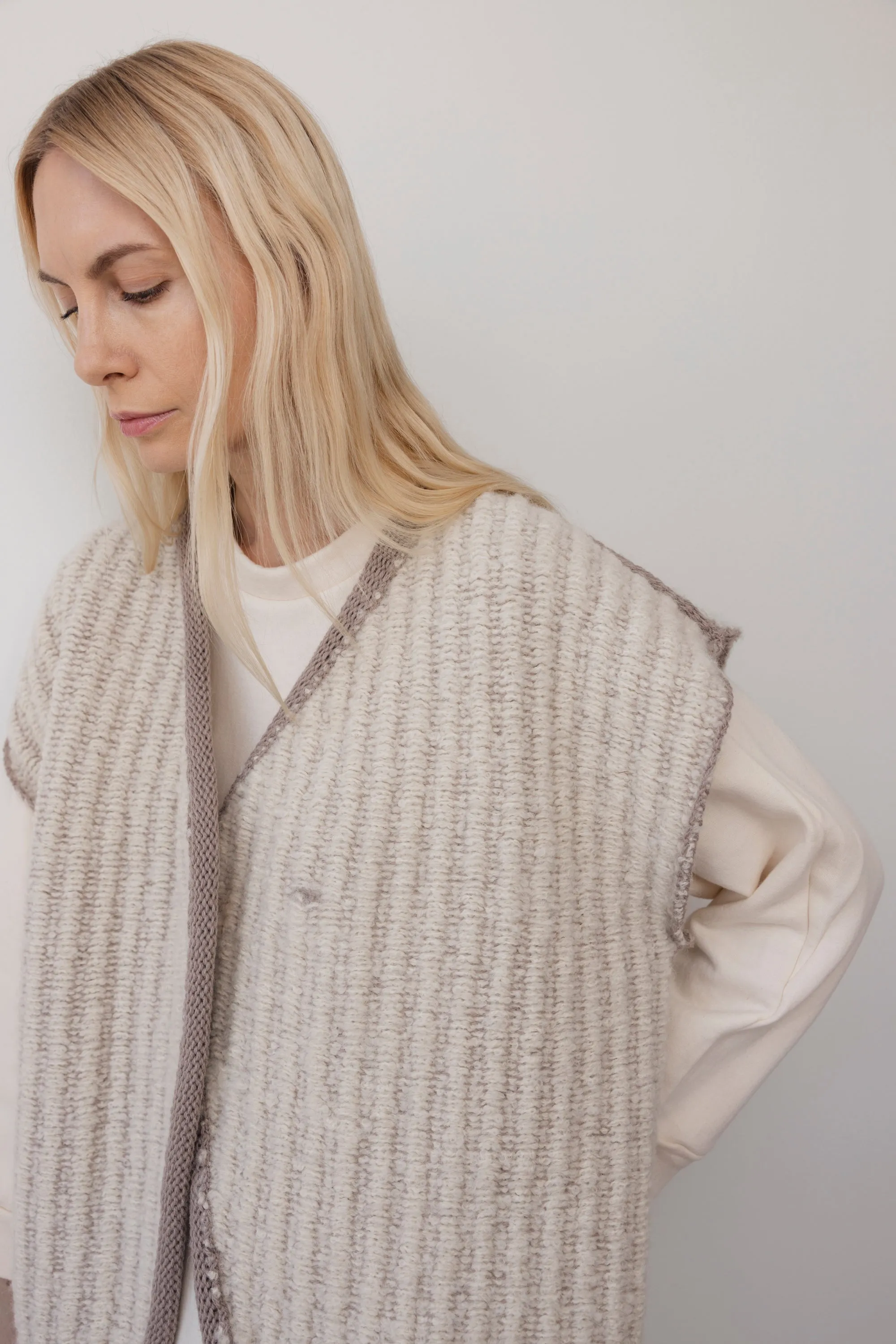 Knit / Weave Vest : Chalk sold by Wol Hide product image thumbnail 4