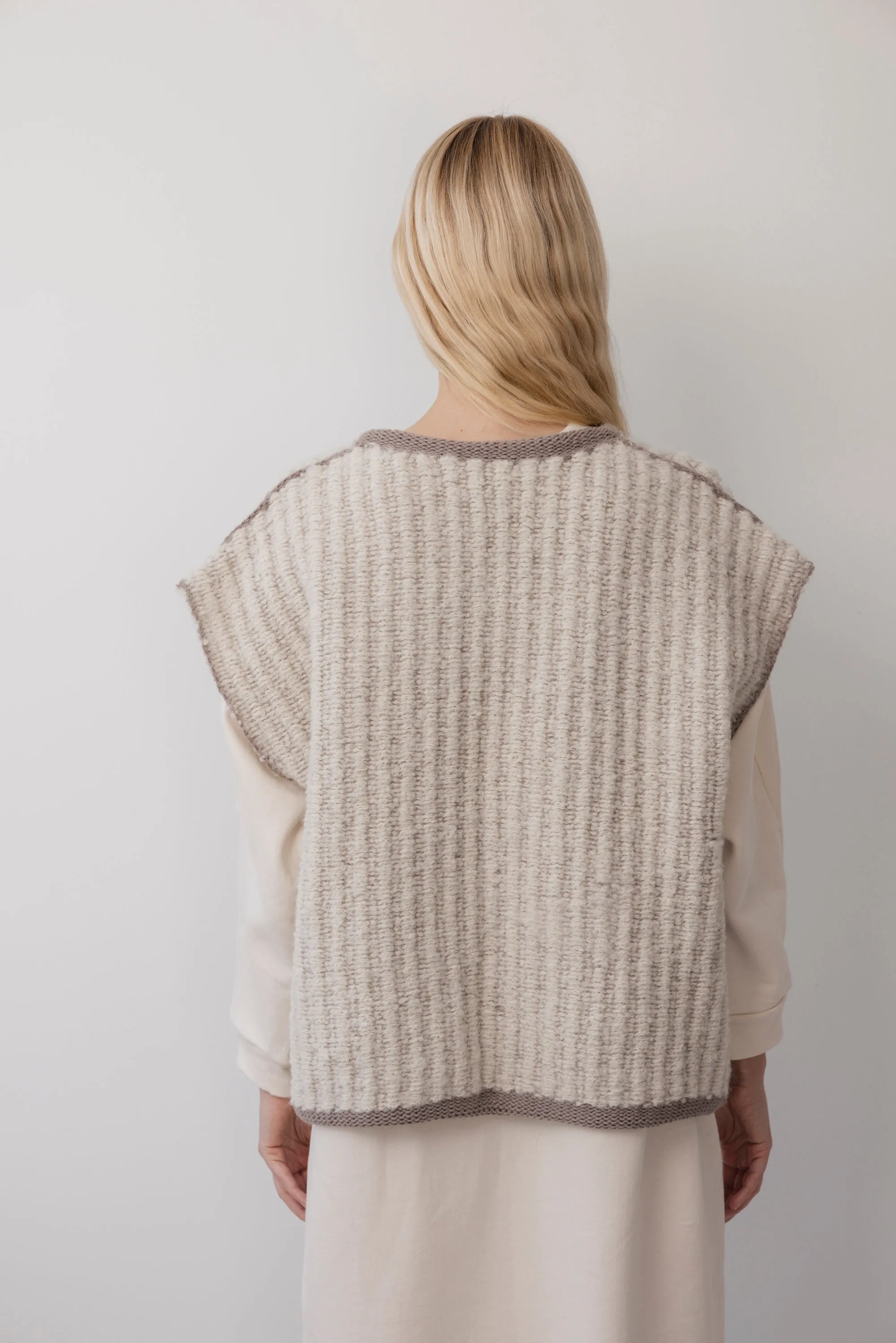 Knit / Weave Vest : Chalk sold by Wol Hide product image thumbnail 5