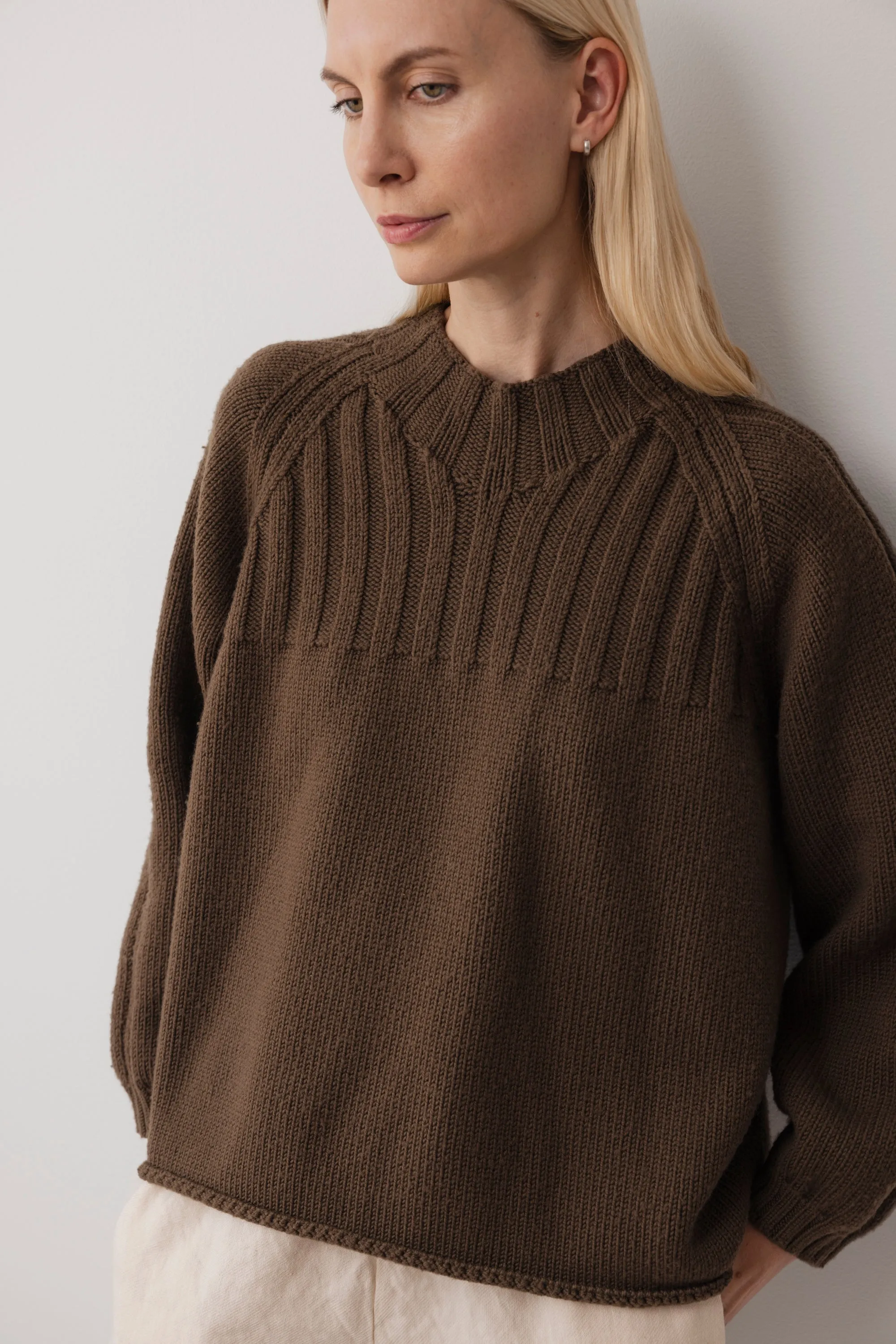 Rib Neck Pullover : Bark sold by Wol Hide product image thumbnail 4