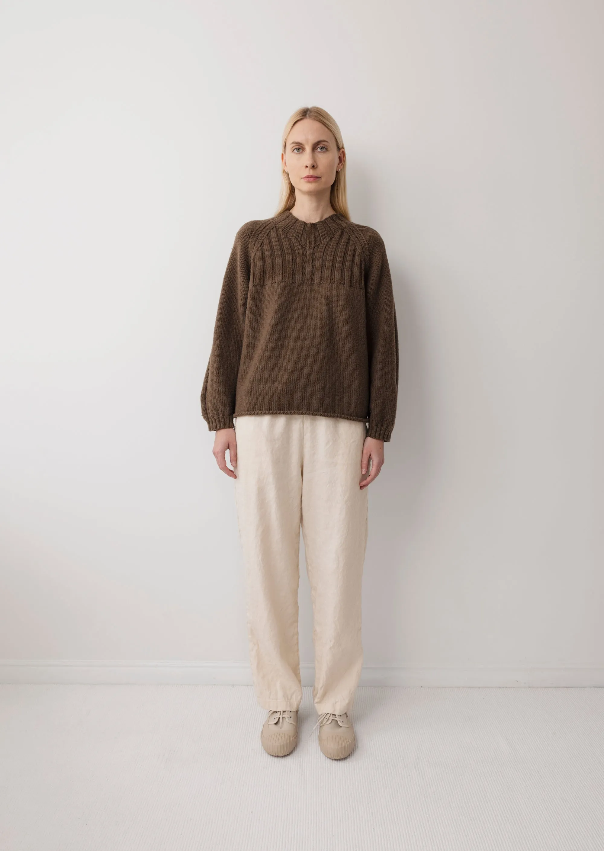 Rib Neck Pullover : Bark sold by Wol Hide product image thumbnail 2