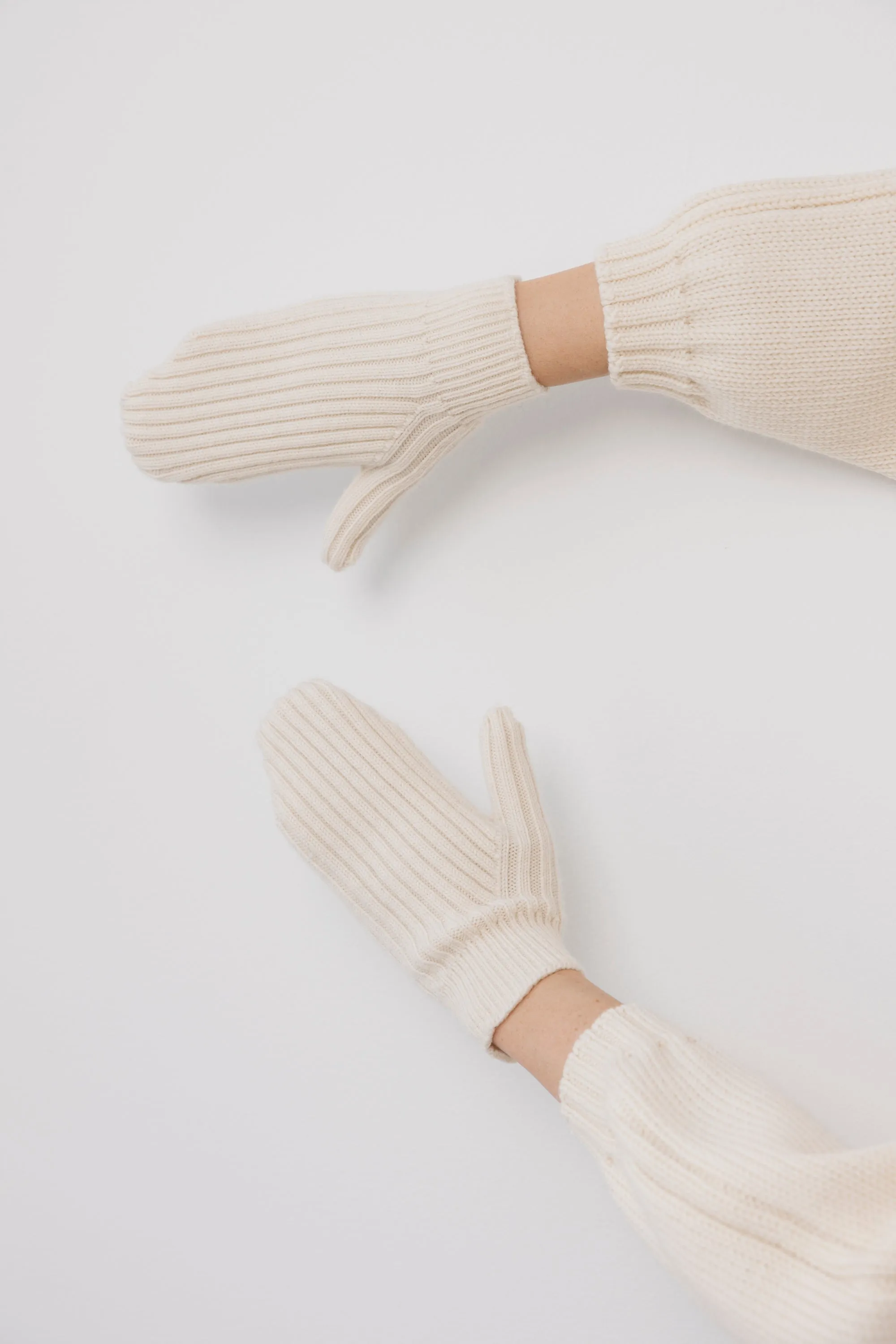 Rib Mittens: Natural sold by Wol Hide