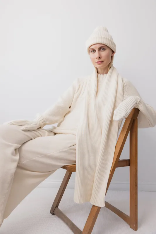 Rib Scarf: Natural made by Wol Hide