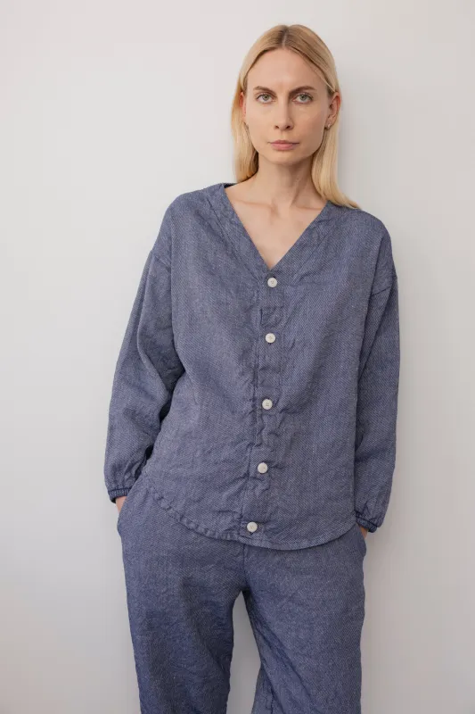 Hemp Button Shirt : Chambray sold by Wol Hide