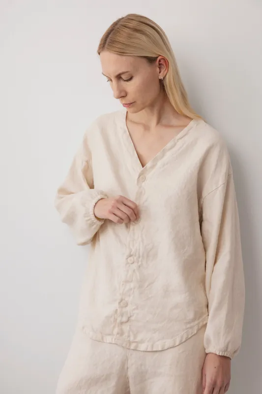 Hemp Button Shirt : Natural sold by Wol Hide