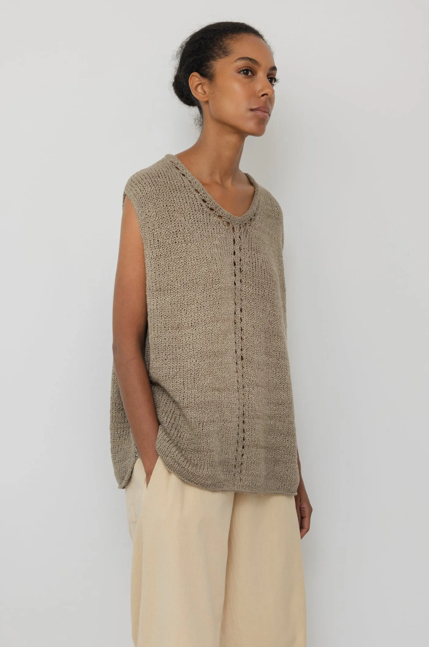 Pointelle Vest : Moss sold by Wol Hide product image thumbnail 5