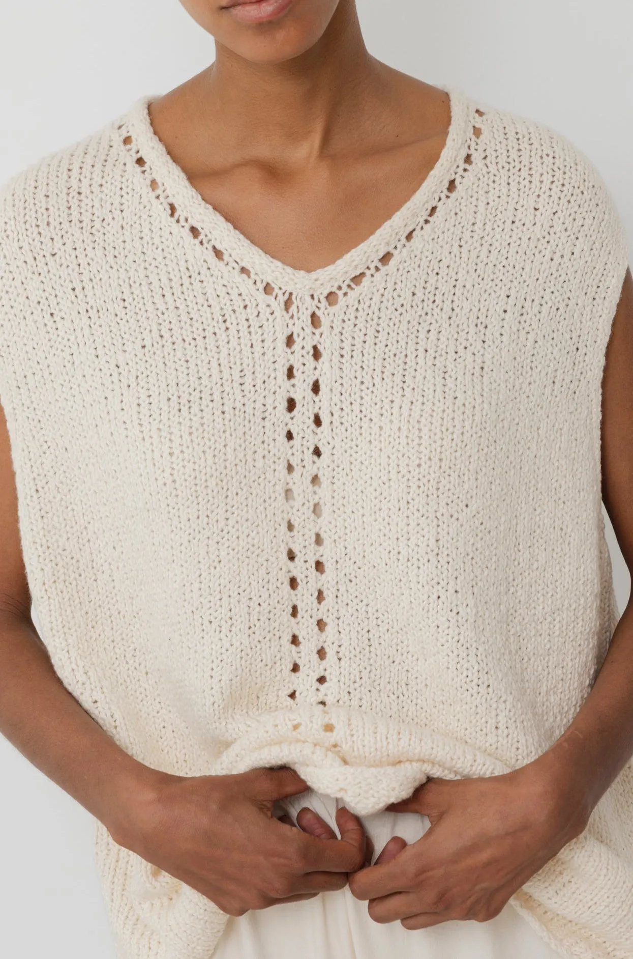 Pointelle Vest : Natural sold by Wol Hide product image thumbnail 4