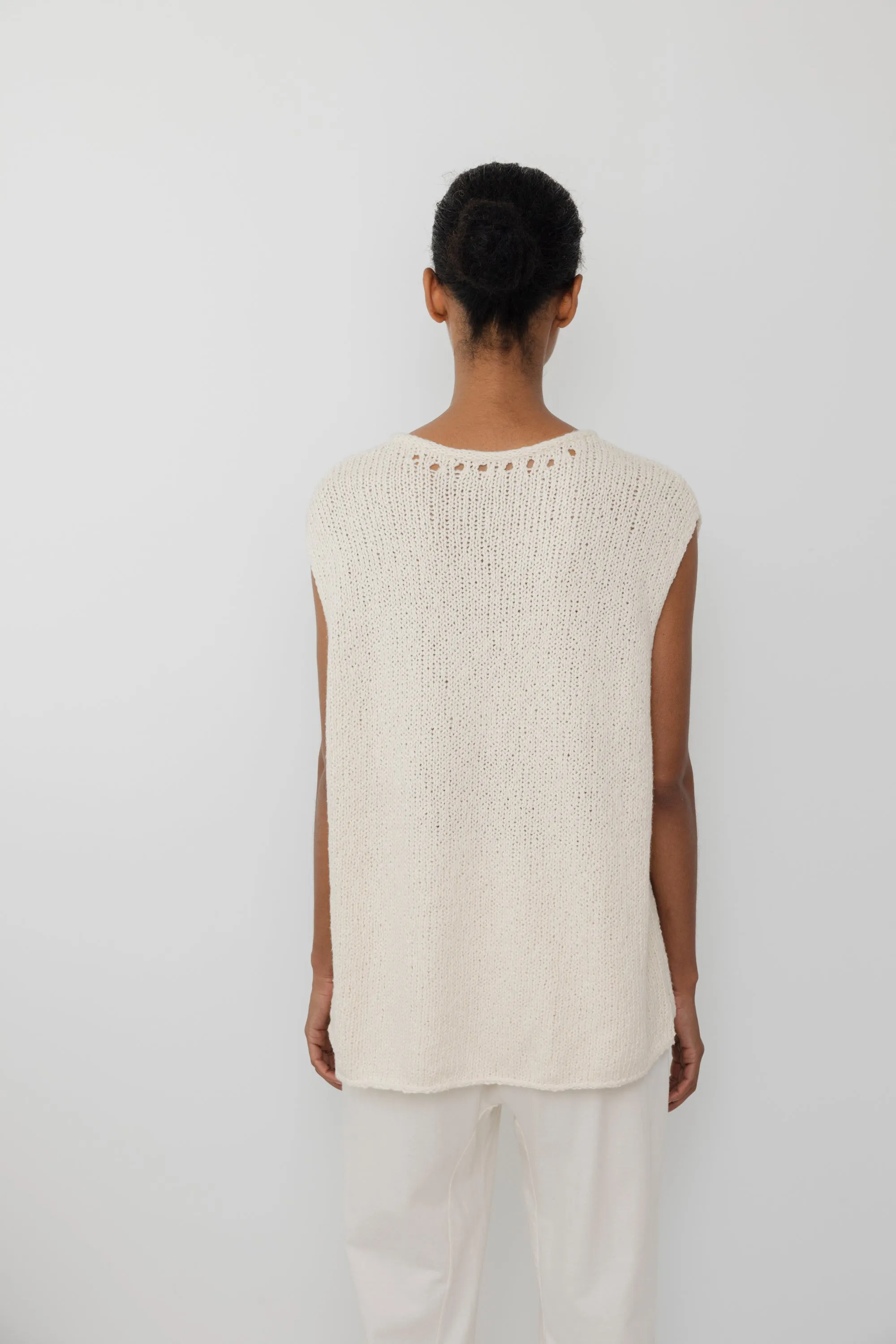 Pointelle Vest : Natural sold by Wol Hide product image thumbnail 3