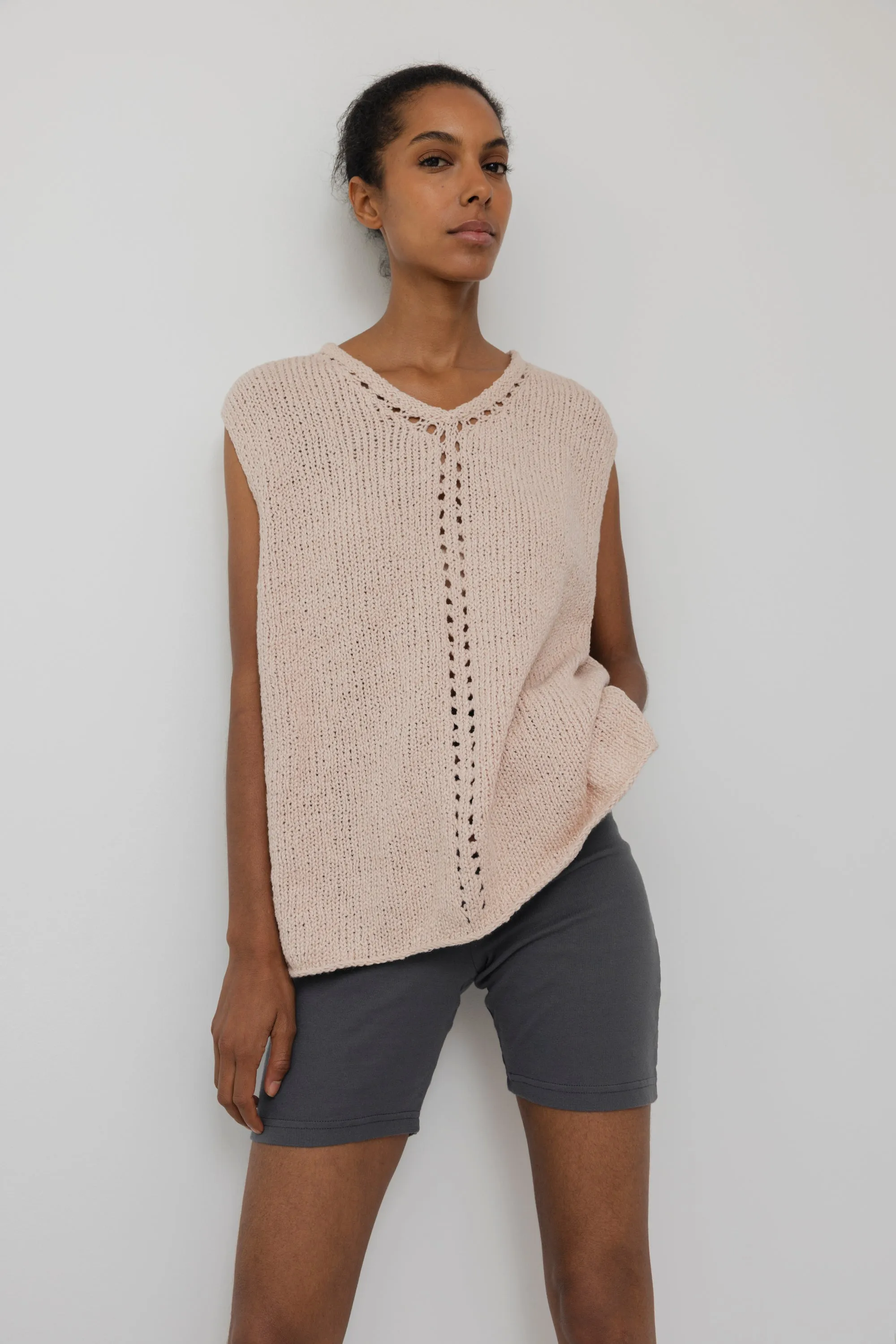 Pointelle Vest : Peony sold by Wol Hide product image thumbnail 2