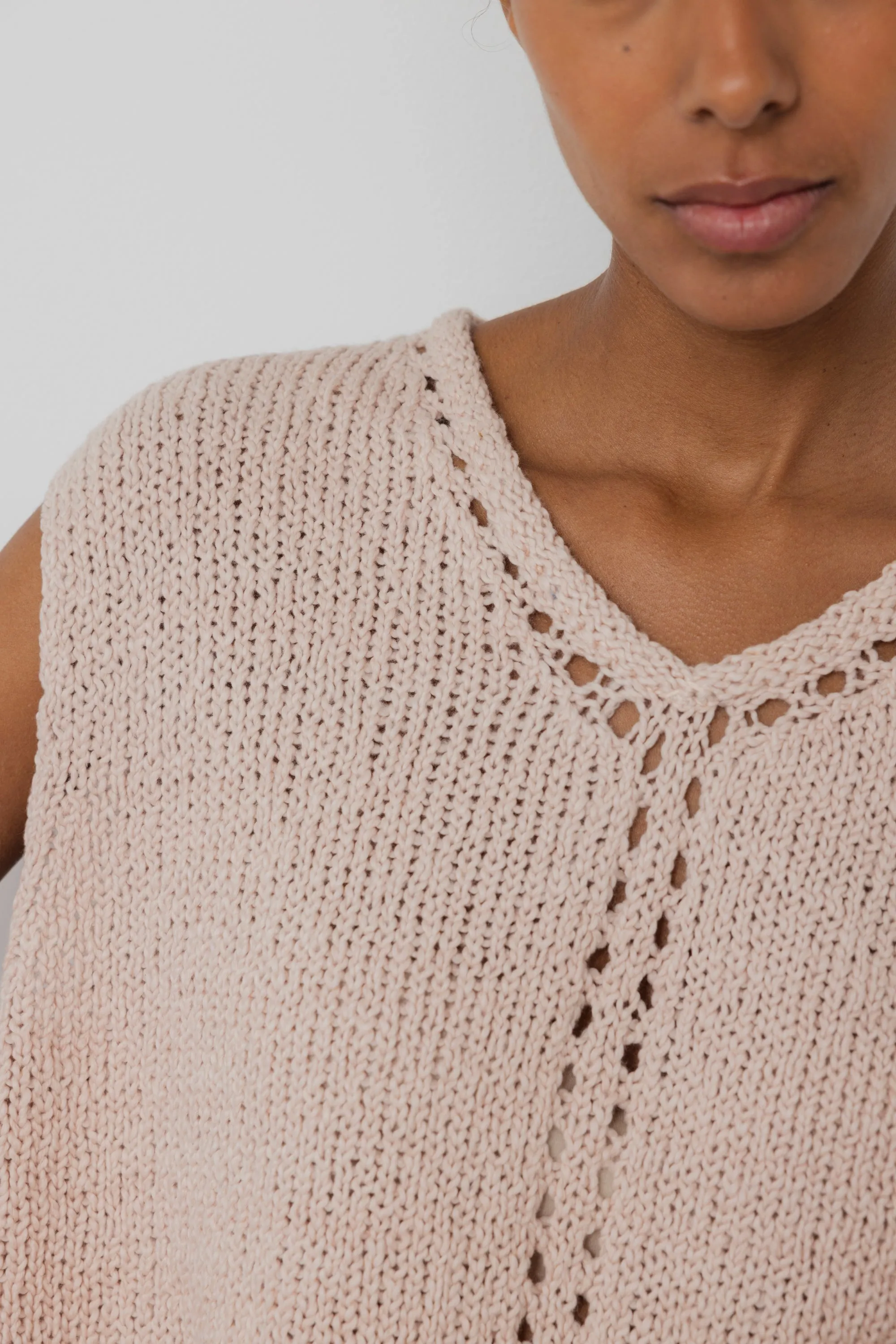 Pointelle Vest : Peony sold by Wol Hide product image thumbnail 5