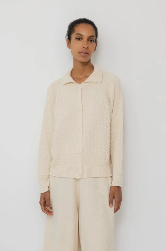 Textured Cardigan : Natural made by Wol Hide