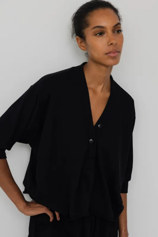 Short Sleeve Sweatshirt : Black made by Wol Hide