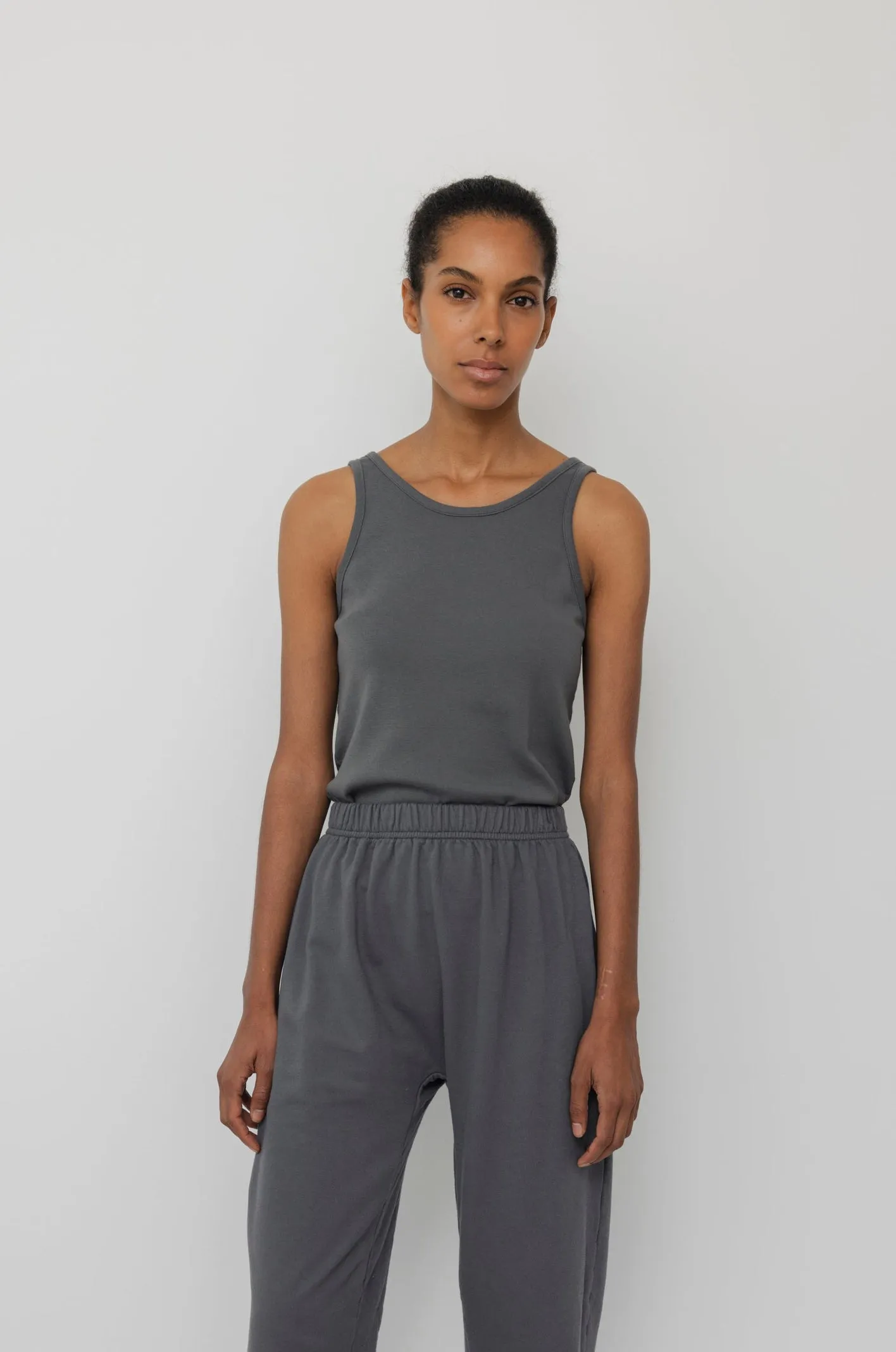 Scoop Back Rib Tank : Stone sold by Wol Hide