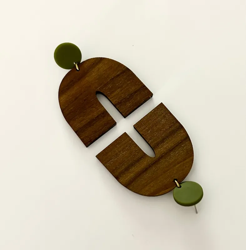 The Jillie Earrings - WOOD sold by Darlings of Denmark