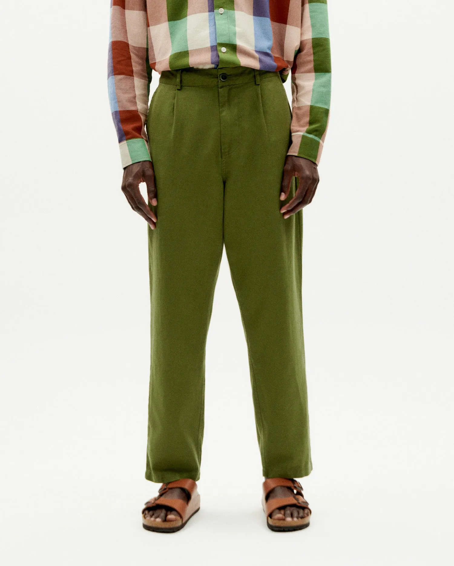 Pantalón verde Hemp Moero sold by Thinking Mu